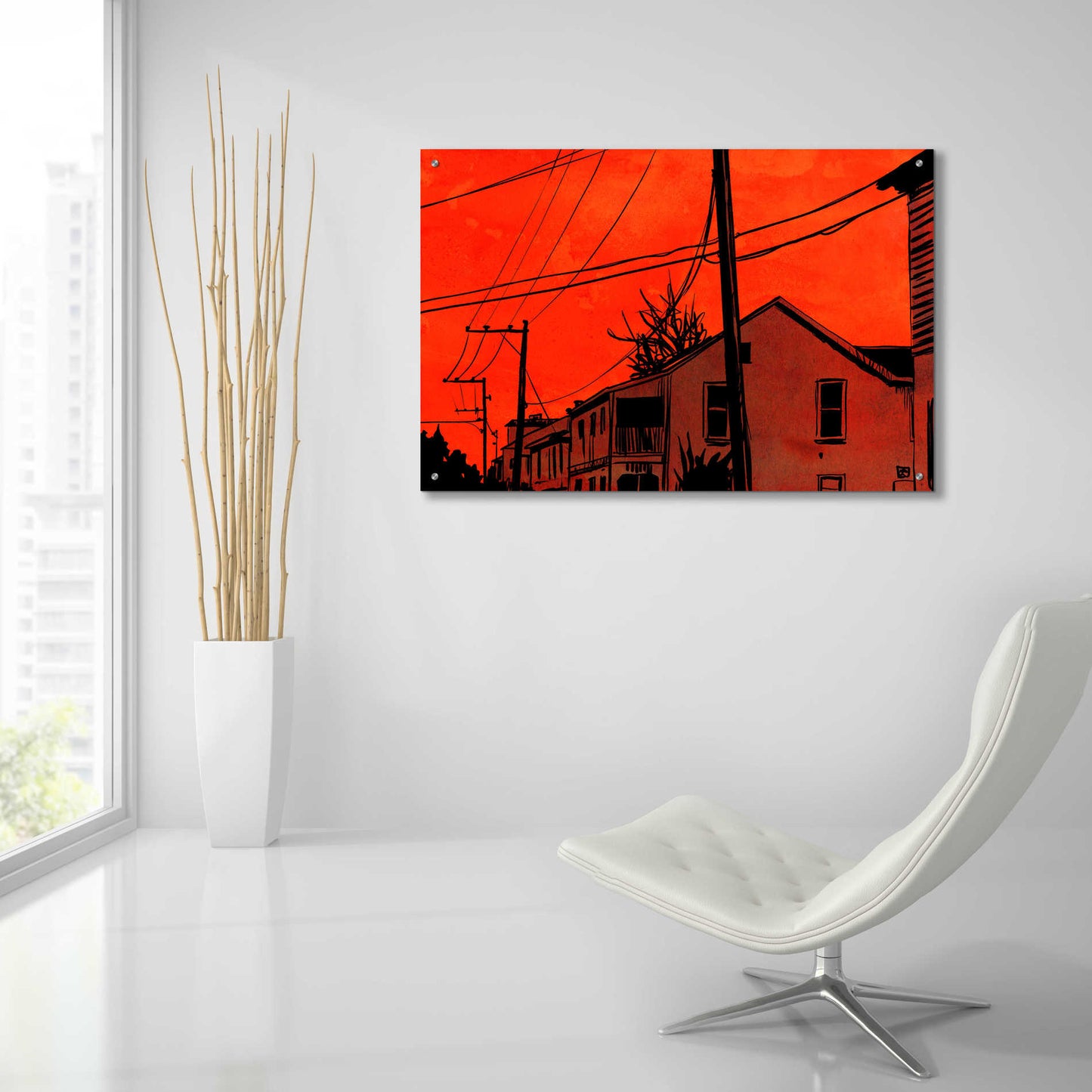 Epic Art 'Red Sky 01' by Giuseppe Cristiano, Acrylic Glass Wall Art,36x24