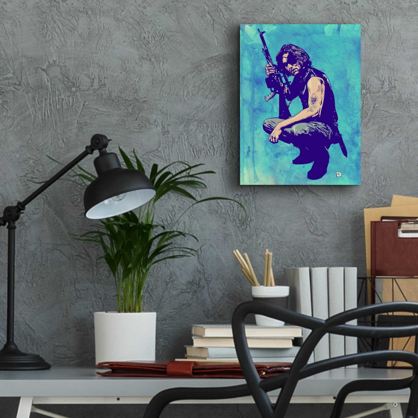 Epic Art 'Snake Plissken' by Giuseppe Cristiano, Acrylic Glass Wall Art,12x16