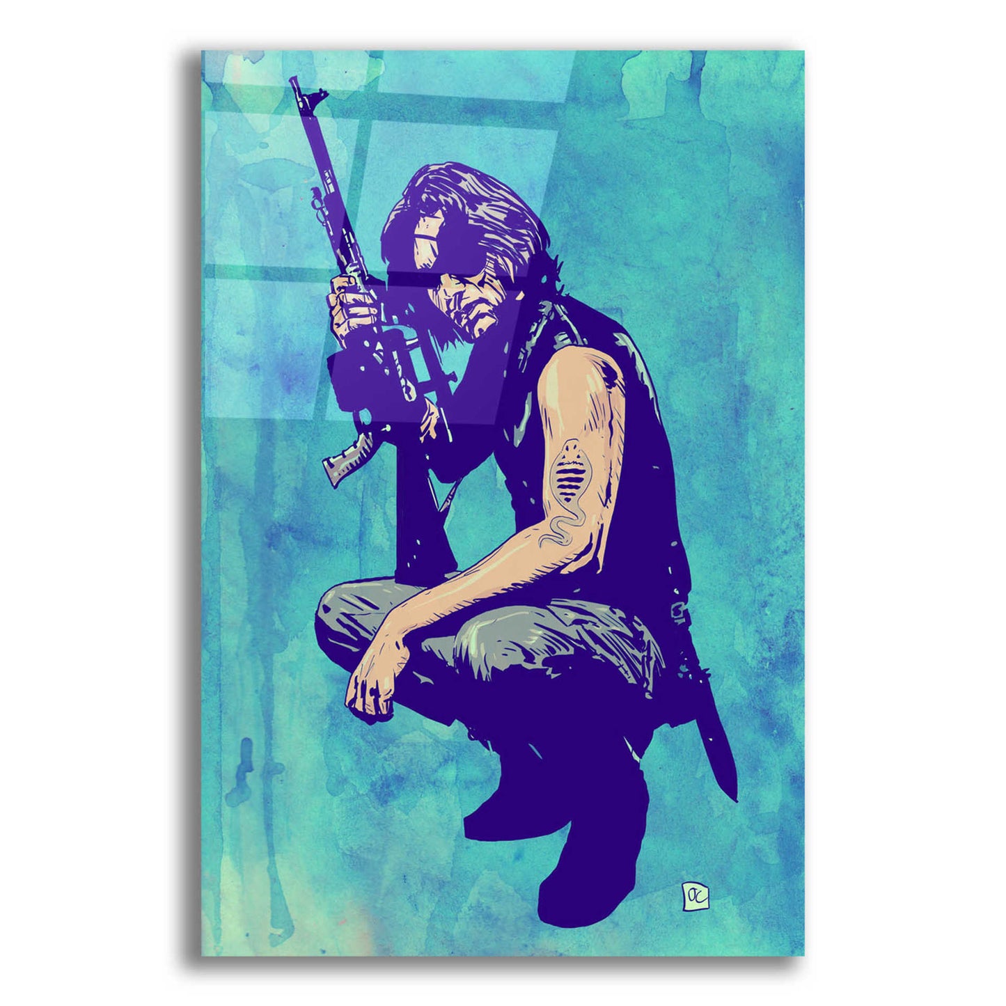 Epic Art 'Snake Plissken' by Giuseppe Cristiano, Acrylic Glass Wall Art,16x24