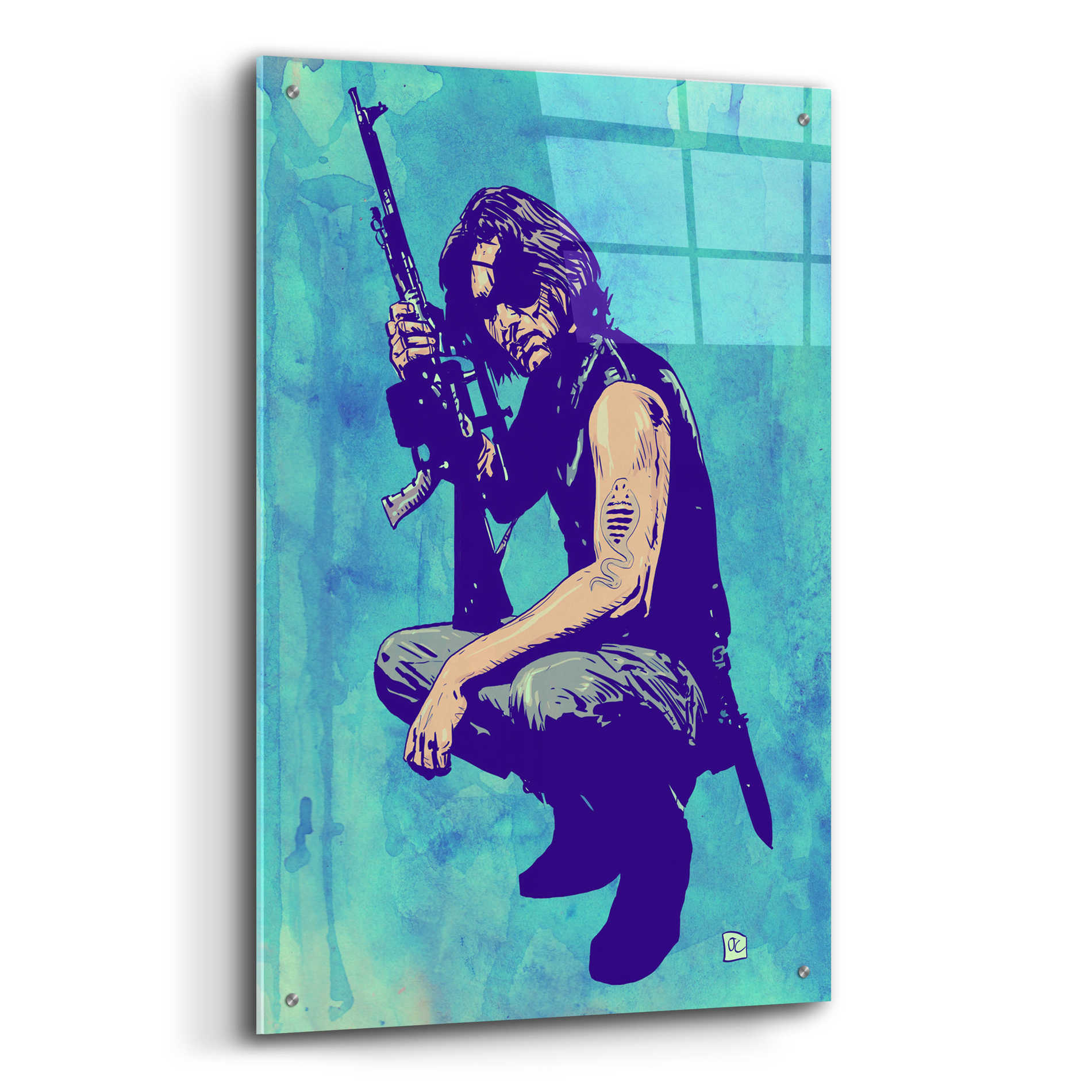 Epic Art 'Snake Plissken' by Giuseppe Cristiano, Acrylic Glass Wall Art,24x36