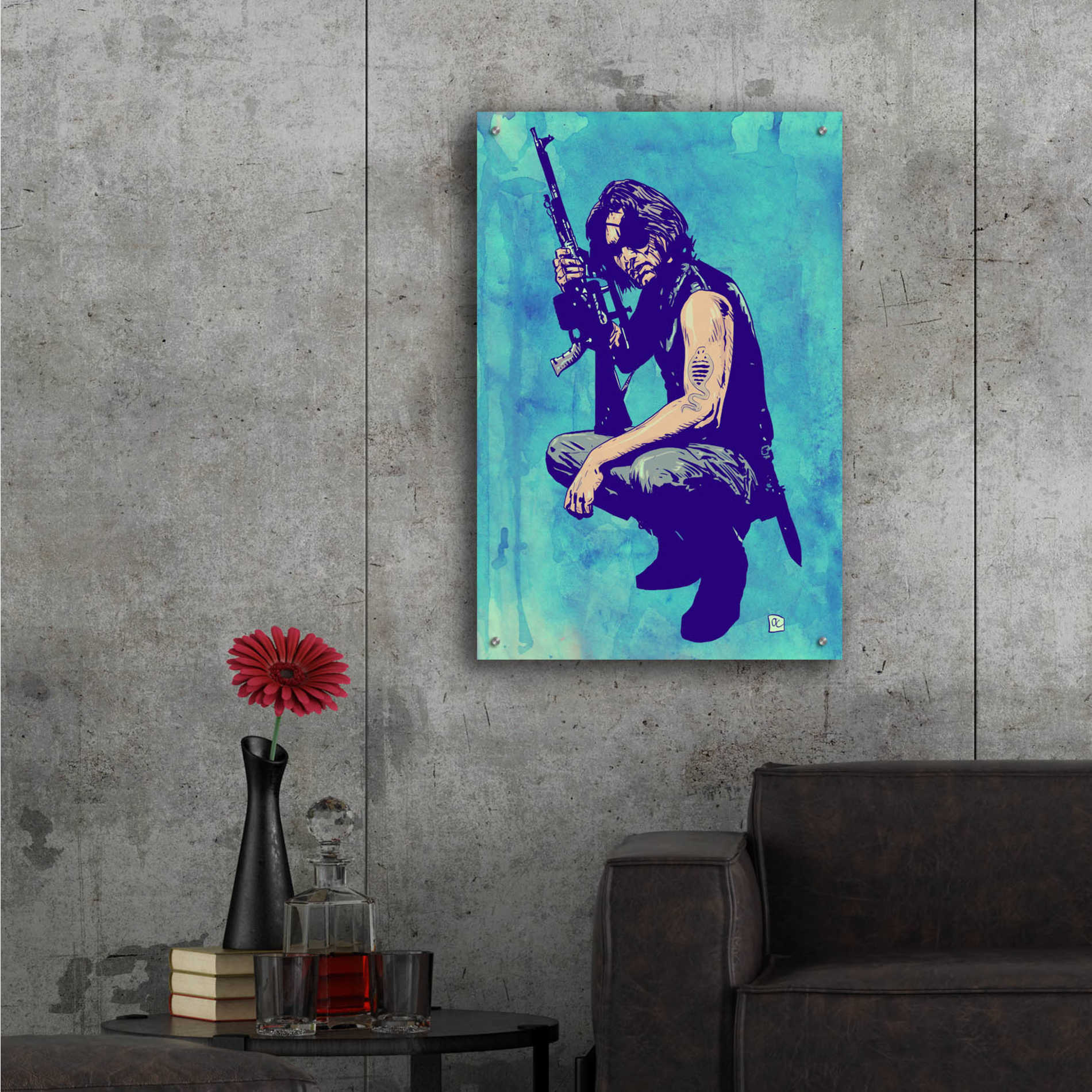 Epic Art 'Snake Plissken' by Giuseppe Cristiano, Acrylic Glass Wall Art,24x36