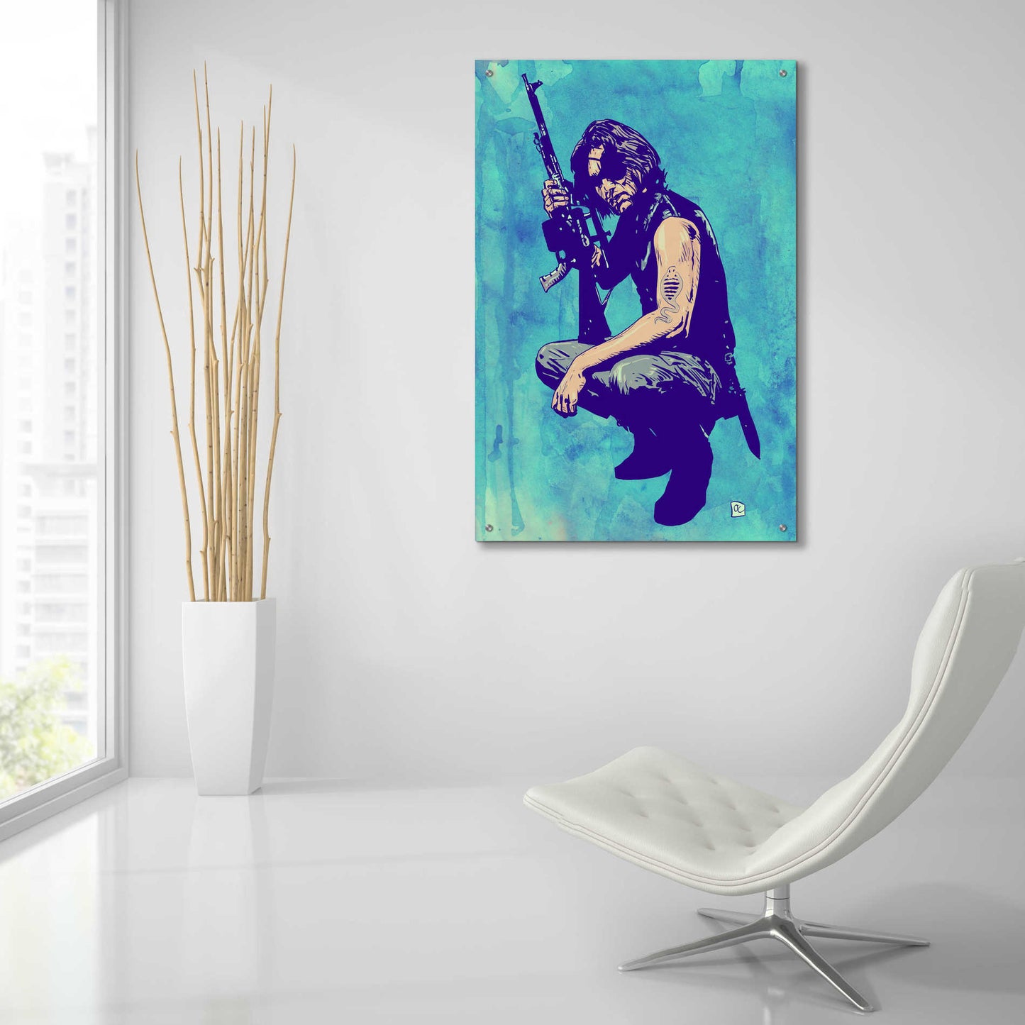 Epic Art 'Snake Plissken' by Giuseppe Cristiano, Acrylic Glass Wall Art,24x36