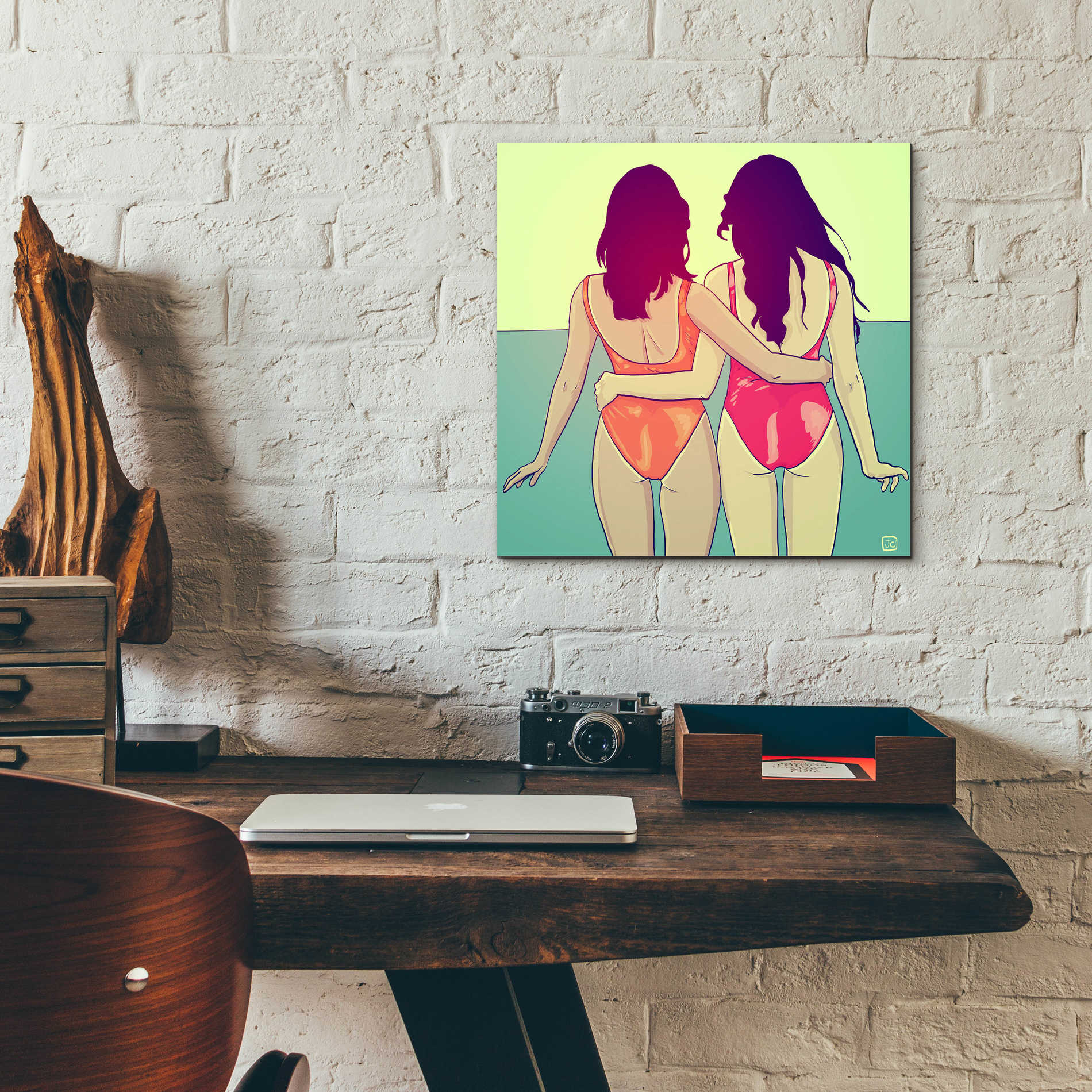 Epic Art 'Swimsuit Girlfriends' by Giuseppe Cristiano, Acrylic Glass Wall Art,12x12