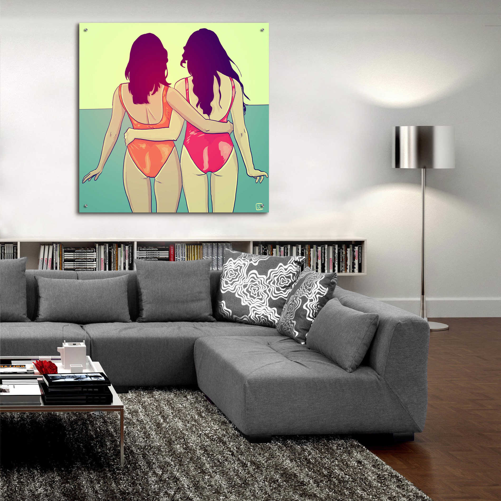 Epic Art 'Swimsuit Girlfriends' by Giuseppe Cristiano, Acrylic Glass Wall Art,36x36