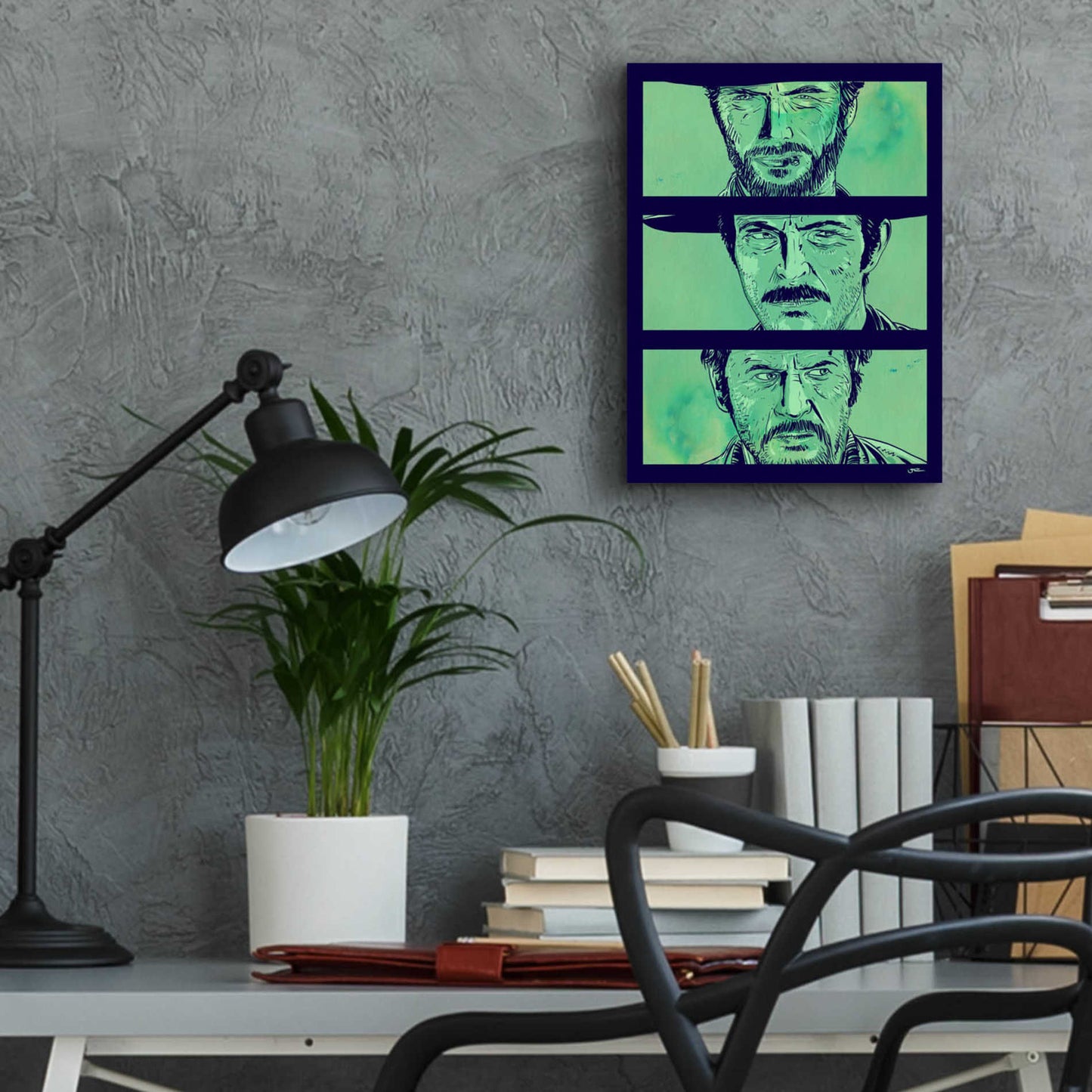 Epic Art 'The Good the Bad and the Ugly' by Giuseppe Cristiano, Acrylic Glass Wall Art,12x16