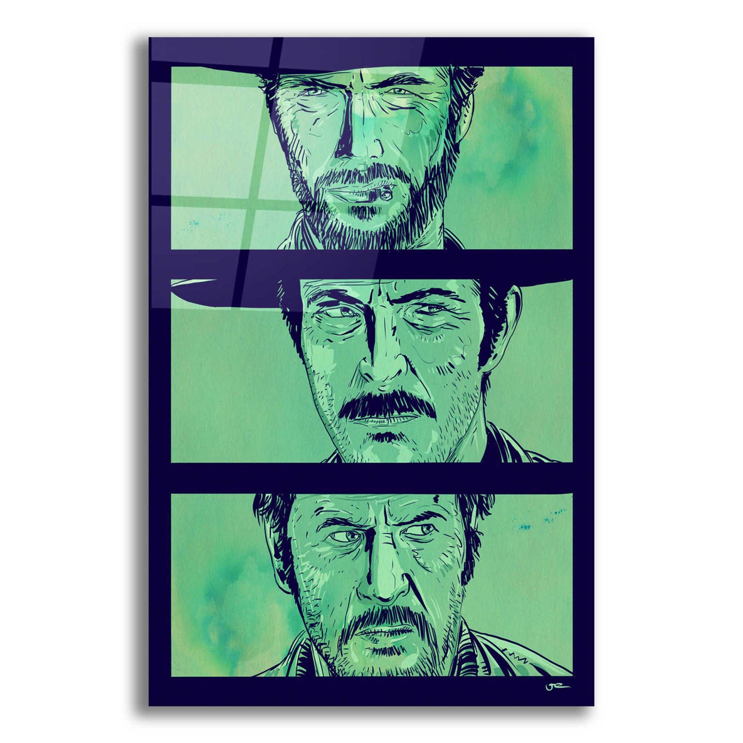 Epic Art 'The Good the Bad and the Ugly' by Giuseppe Cristiano, Acrylic Glass Wall Art,12x16