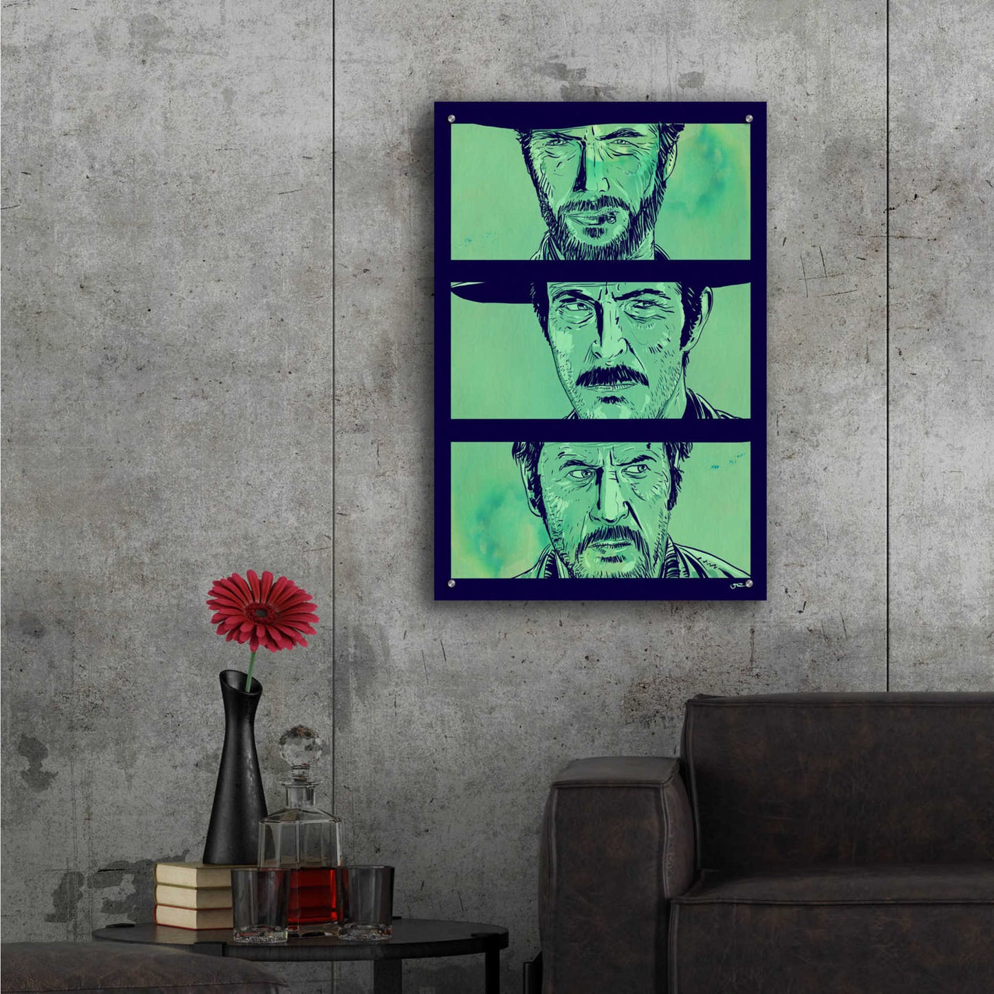 Epic Art 'The Good the Bad and the Ugly' by Giuseppe Cristiano, Acrylic Glass Wall Art,24x36