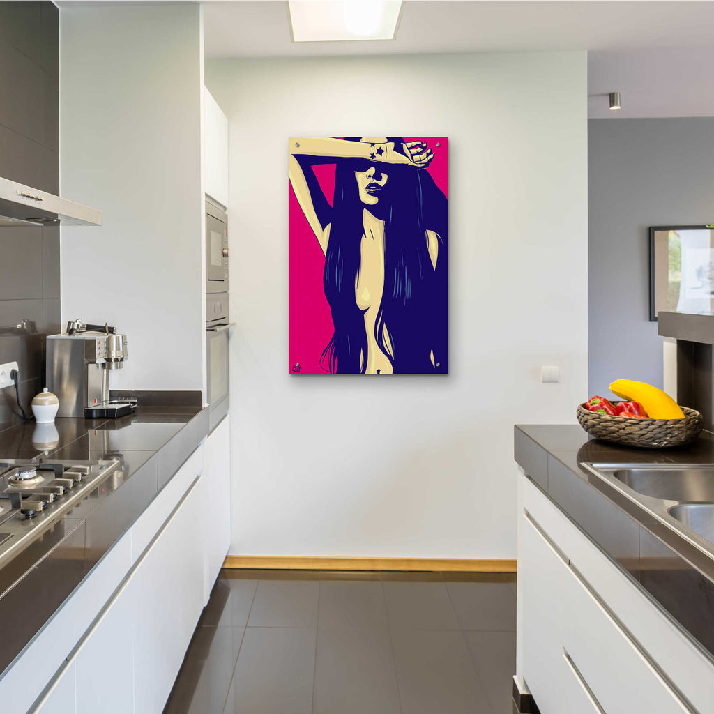 Epic Art 'Three Black Stars' by Giuseppe Cristiano, Acrylic Glass Wall Art,24x36