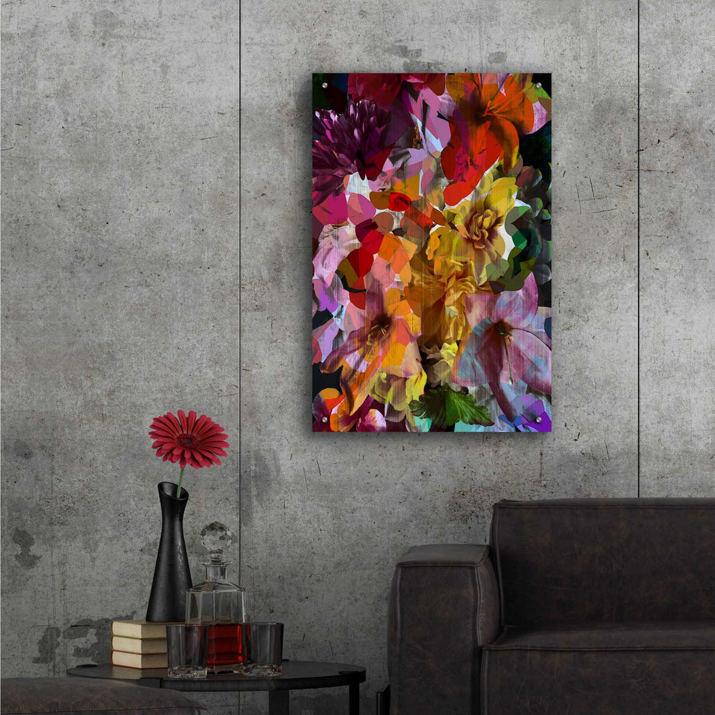 Epic Art 'Abstract Floral' by Shandra Smith, Acrylic Glass Wall Art,24x36