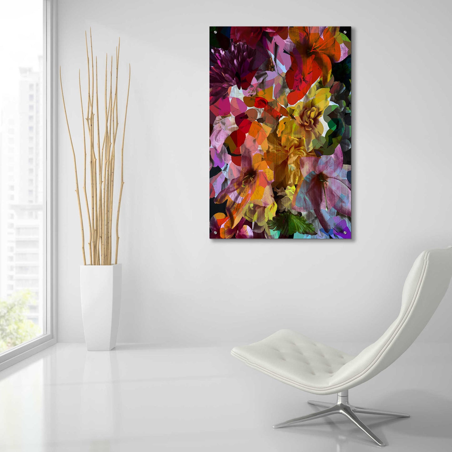 Epic Art 'Abstract Floral' by Shandra Smith, Acrylic Glass Wall Art,24x36