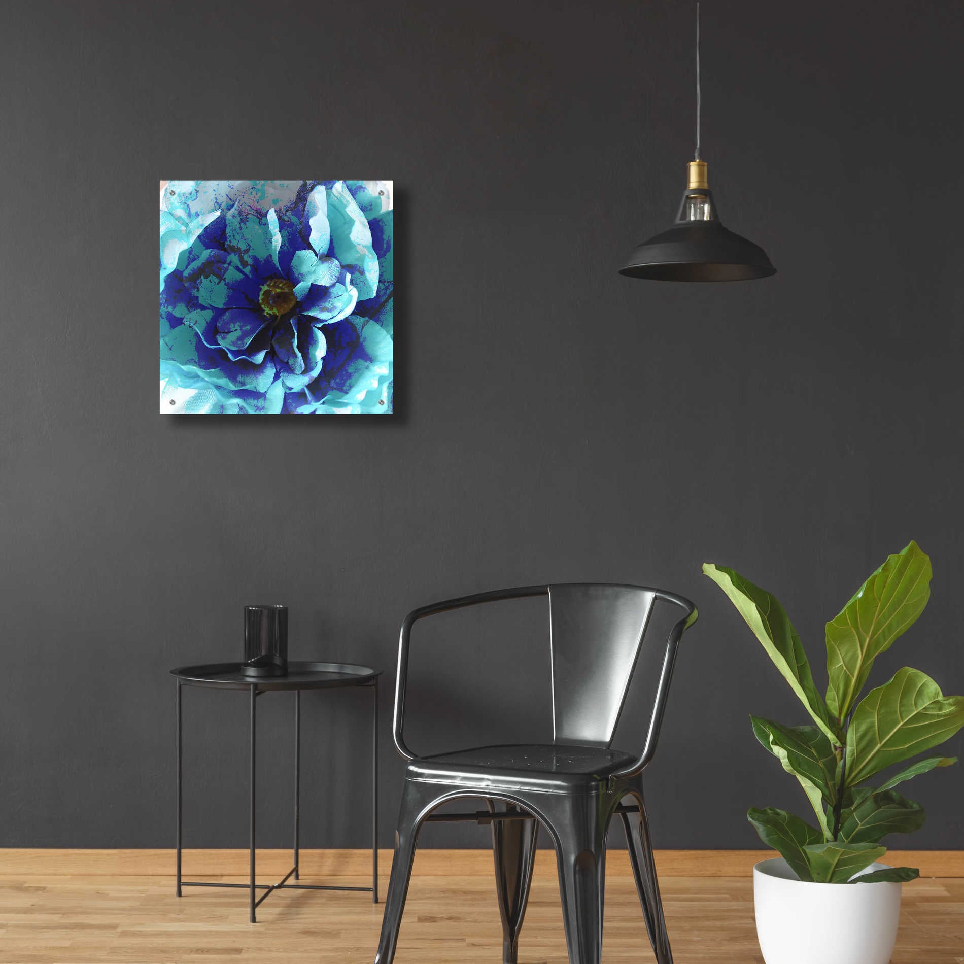 Epic Art 'Blue Flower' by Shandra Smith, Acrylic Glass Wall Art,24x24