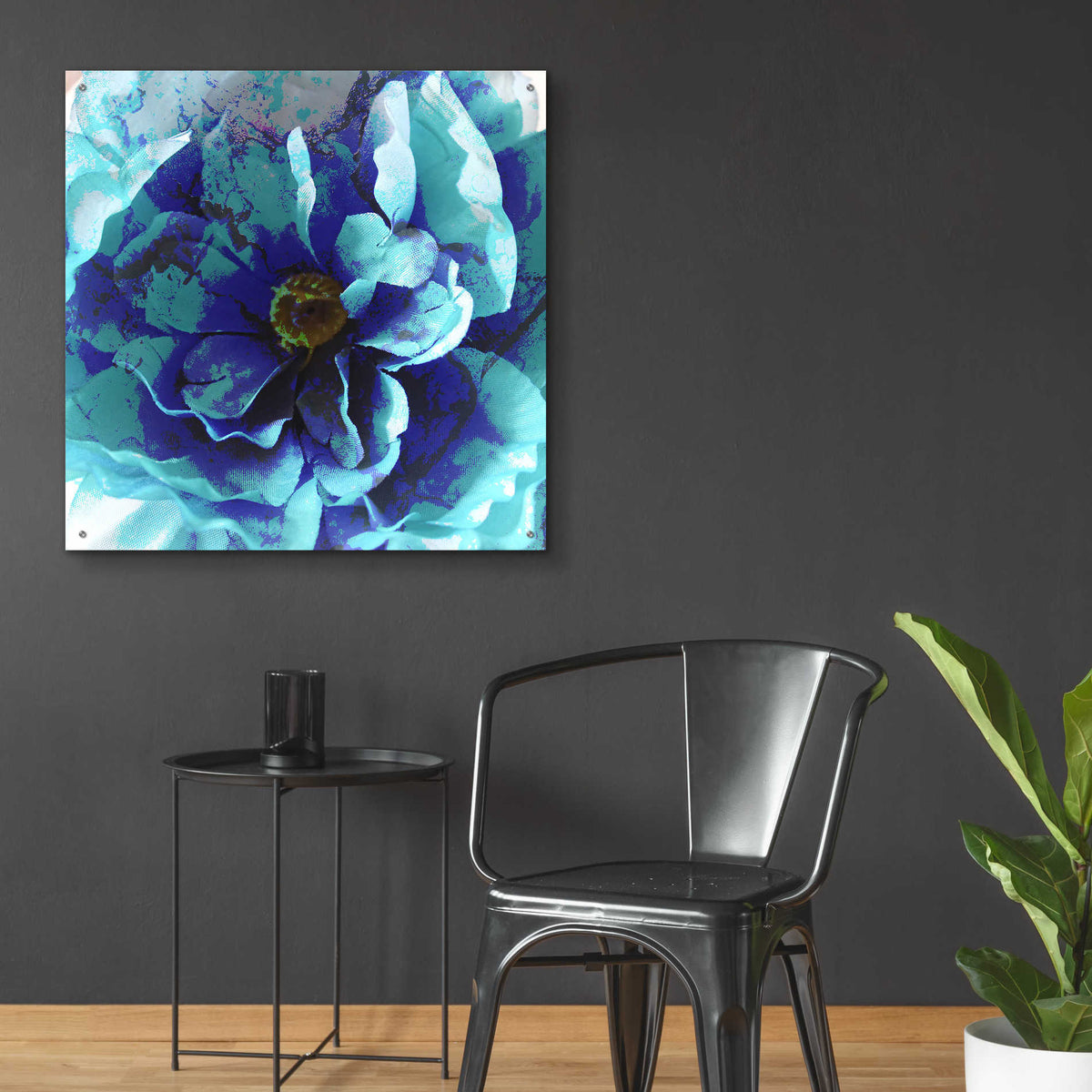 Epic Art 'Blue Flower' by Shandra Smith, Acrylic Glass Wall Art,36x36