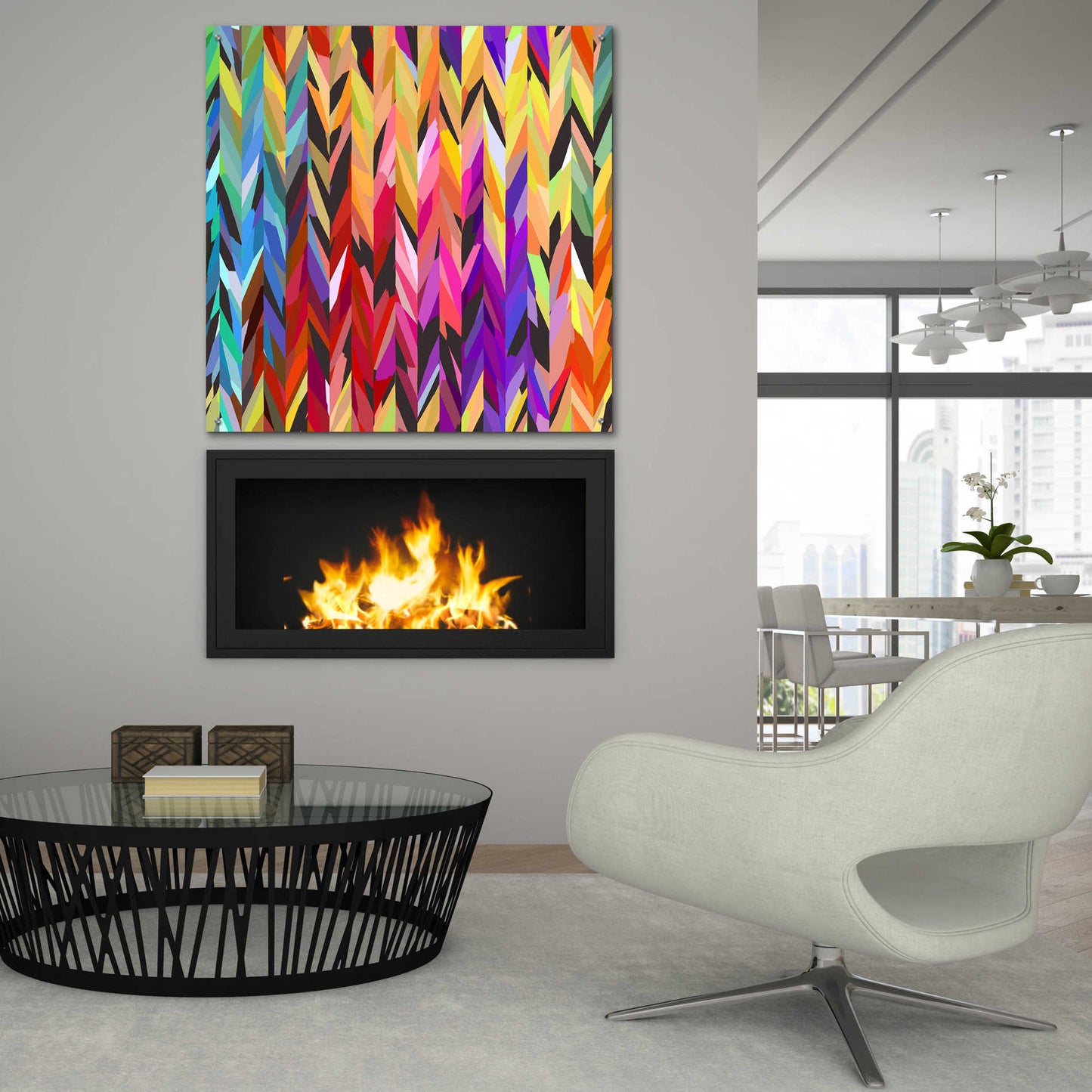 Epic Art 'Burst of Color' by Shandra Smith, Acrylic Glass Wall Art,36x36