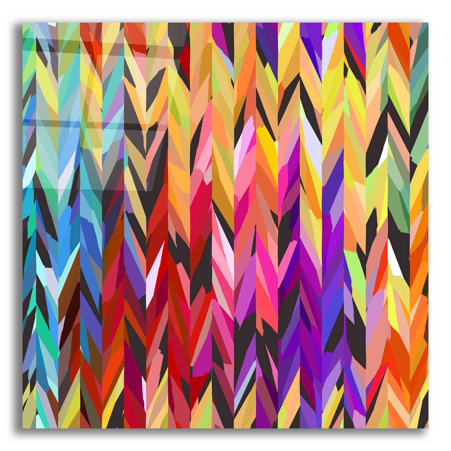 Epic Art 'Burst of Color' by Shandra Smith, Acrylic Glass Wall Art,12x12x1.1x0,18x18x1.1x0,26x26x1.74x0,37x37x1.74x0