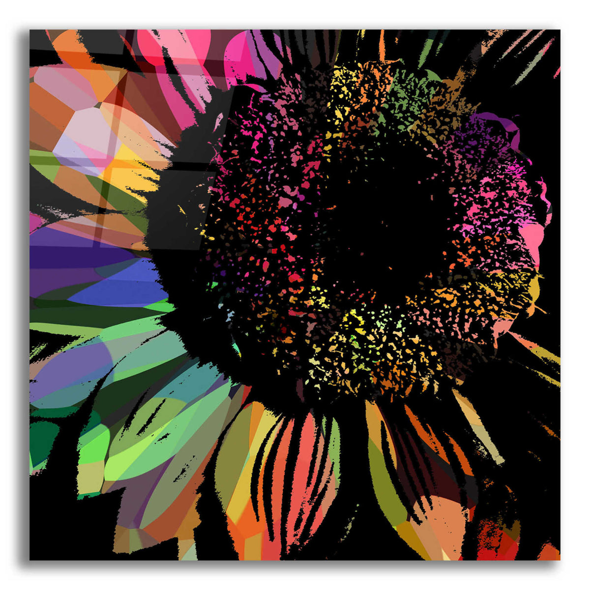Epic Art 'Flower 30' by Shandra Smith, Acrylic Glass Wall Art,12x12x1.1x0,18x18x1.1x0,26x26x1.74x0,37x37x1.74x0