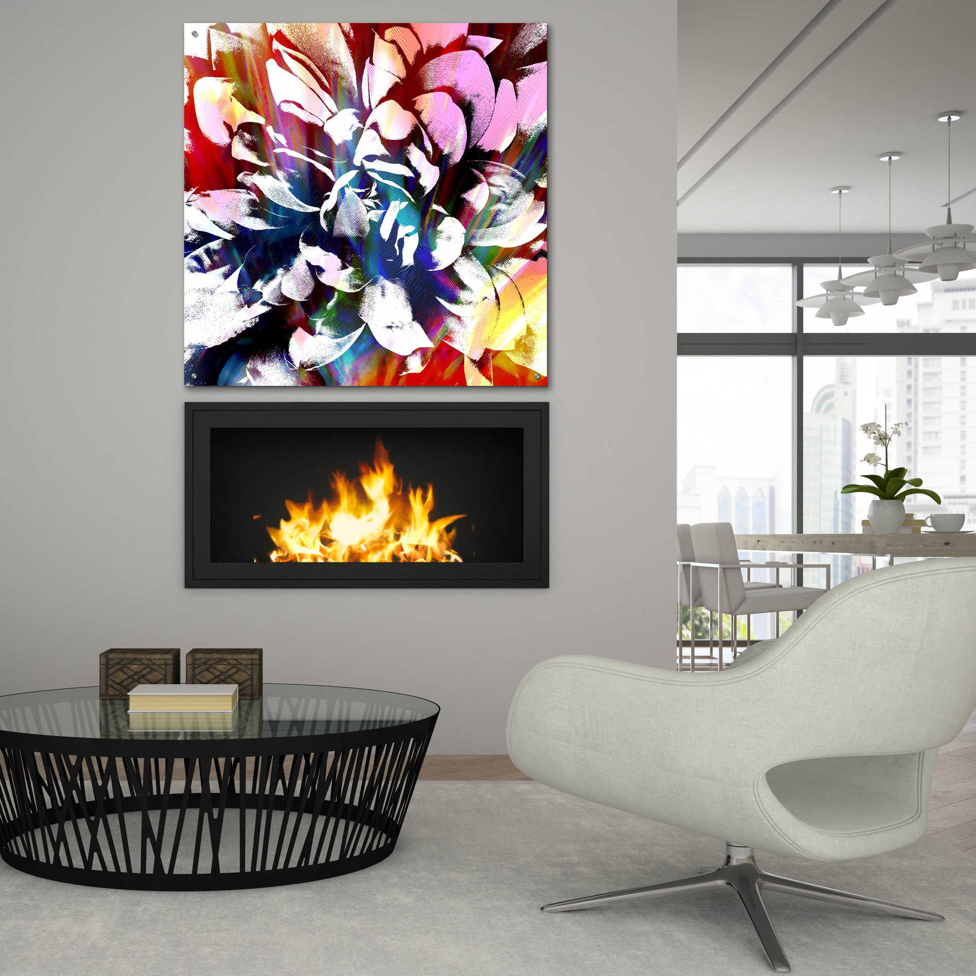 Epic Art 'Flower Power' by Shandra Smith, Acrylic Glass Wall Art,36x36