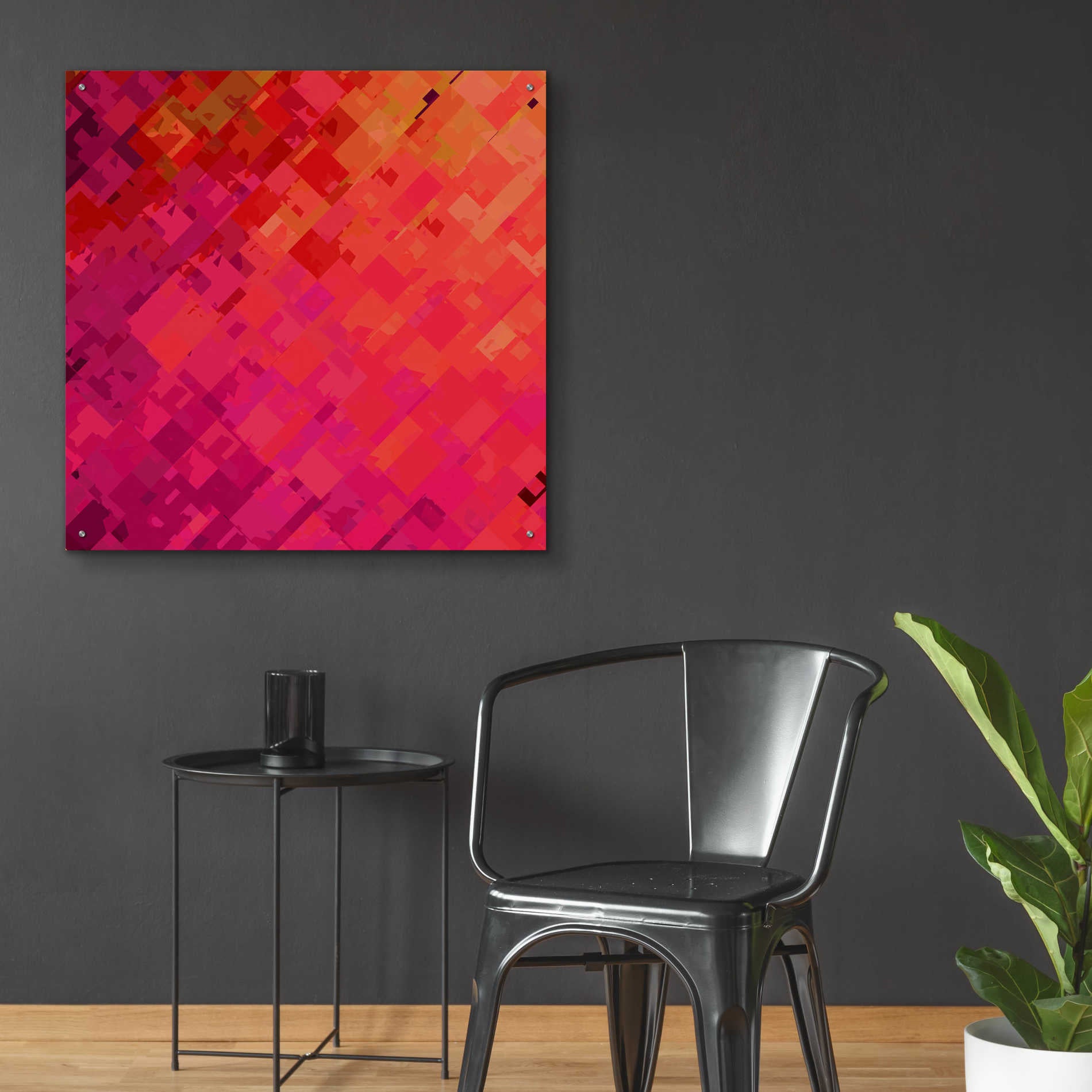 Epic Art 'Purple & Orange' by Shandra Smith, Acrylic Glass Wall Art,36x36