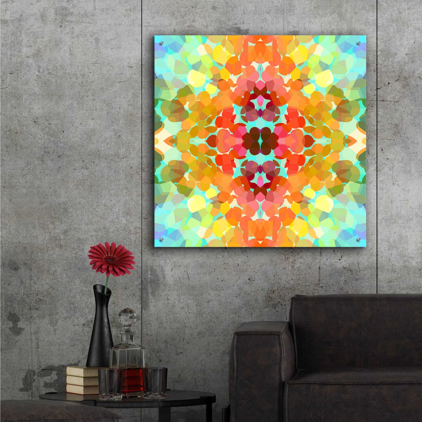 Epic Art 'Swimming with Colors' by Shandra Smith, Acrylic Glass Wall Art,36x36