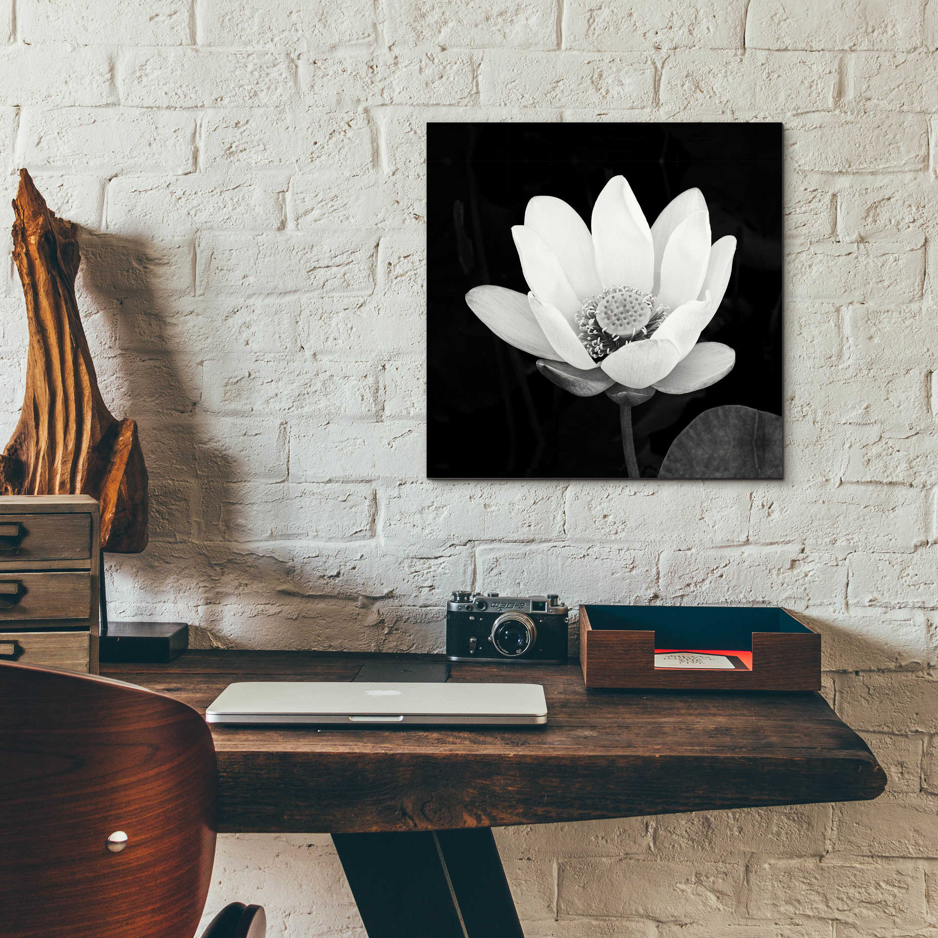 Epic Art 'Lotus Flower I' by Debra Van Swearingen, Acrylic Glass Wall Art,12x12