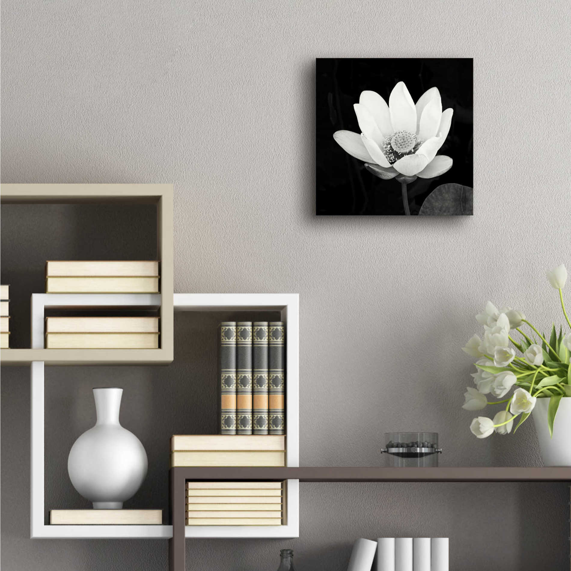 Epic Art 'Lotus Flower I' by Debra Van Swearingen, Acrylic Glass Wall Art,12x12