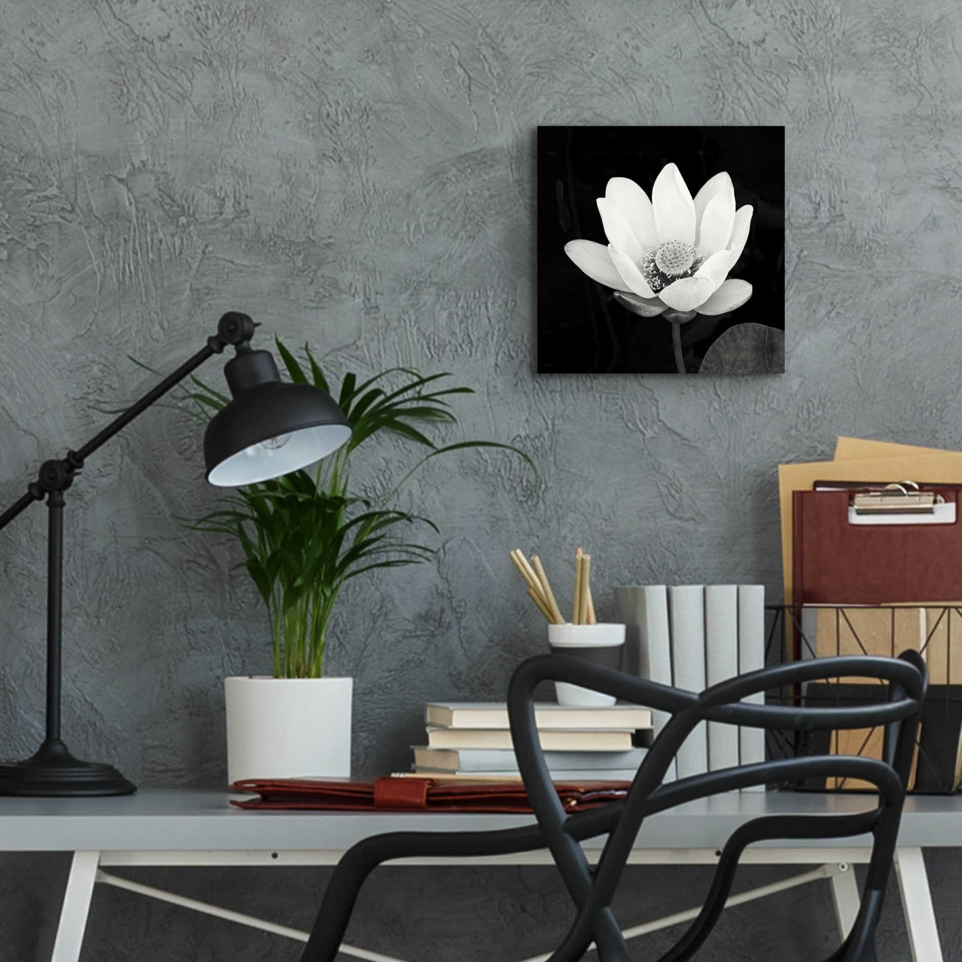 Epic Art 'Lotus Flower I' by Debra Van Swearingen, Acrylic Glass Wall Art,12x12