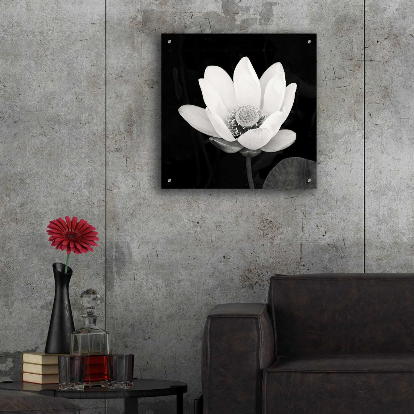 Epic Art 'Lotus Flower I' by Debra Van Swearingen, Acrylic Glass Wall Art,24x24