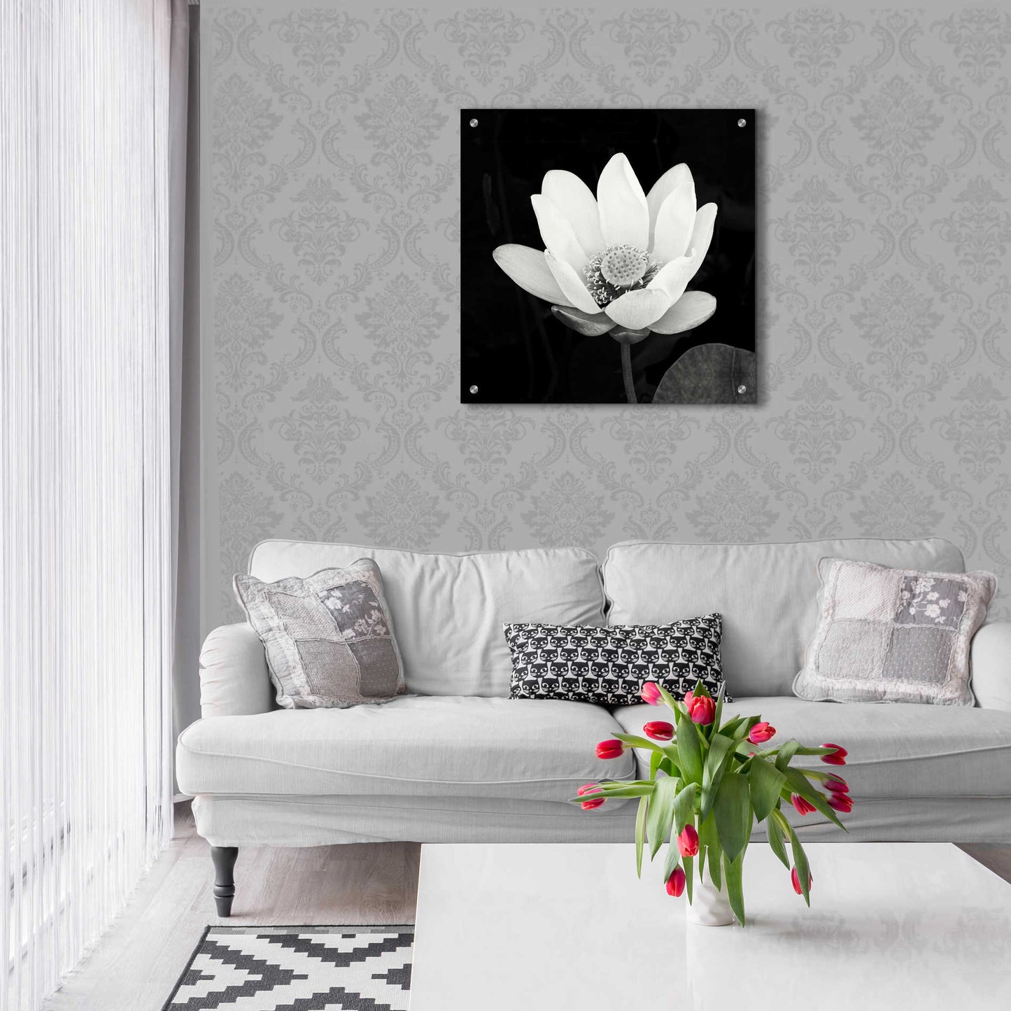 Epic Art 'Lotus Flower I' by Debra Van Swearingen, Acrylic Glass Wall Art,24x24