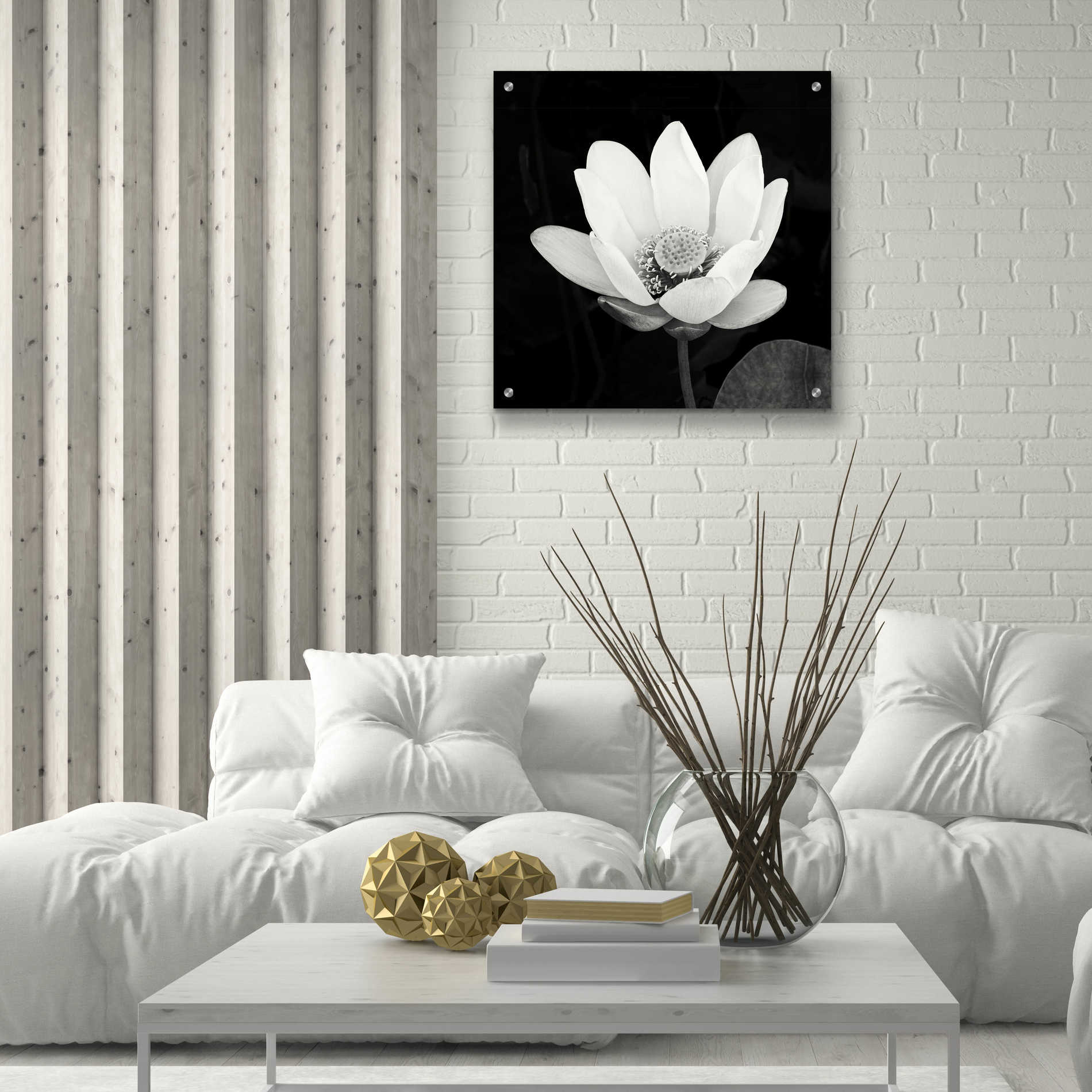 Epic Art 'Lotus Flower I' by Debra Van Swearingen, Acrylic Glass Wall Art,24x24