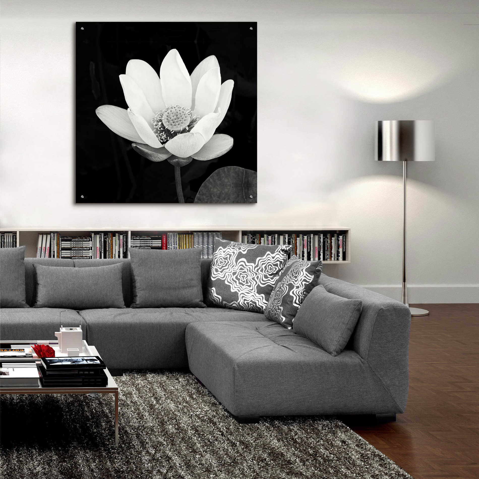 Epic Art 'Lotus Flower I' by Debra Van Swearingen, Acrylic Glass Wall Art,36x36