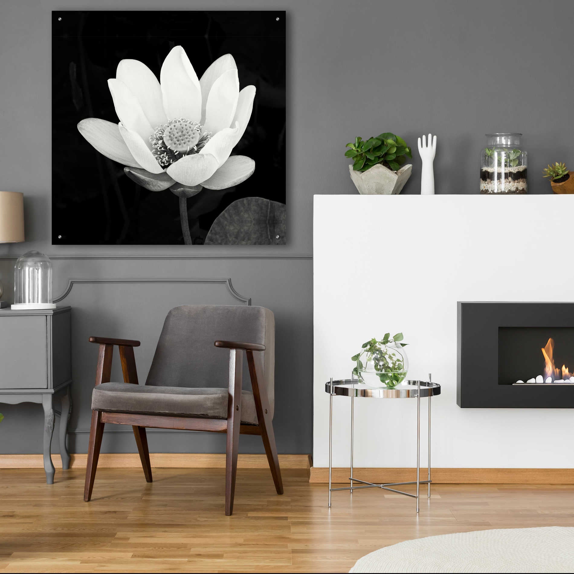 Epic Art 'Lotus Flower I' by Debra Van Swearingen, Acrylic Glass Wall Art,36x36