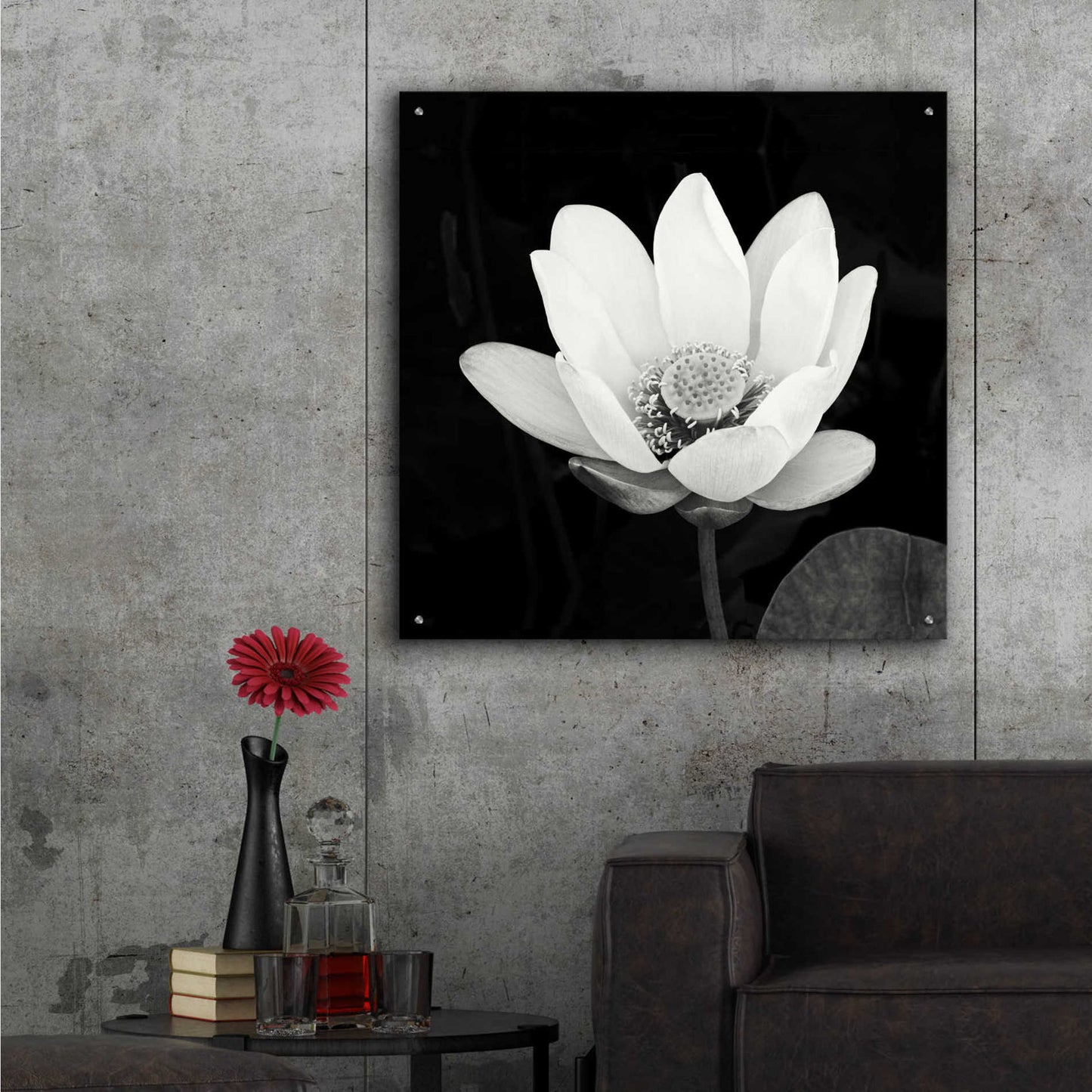 Epic Art 'Lotus Flower I' by Debra Van Swearingen, Acrylic Glass Wall Art,36x36