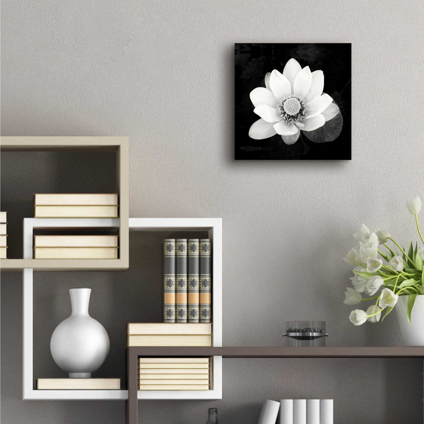 Epic Art 'Lotus Flower II' by Debra Van Swearingen, Acrylic Glass Wall Art,12x12