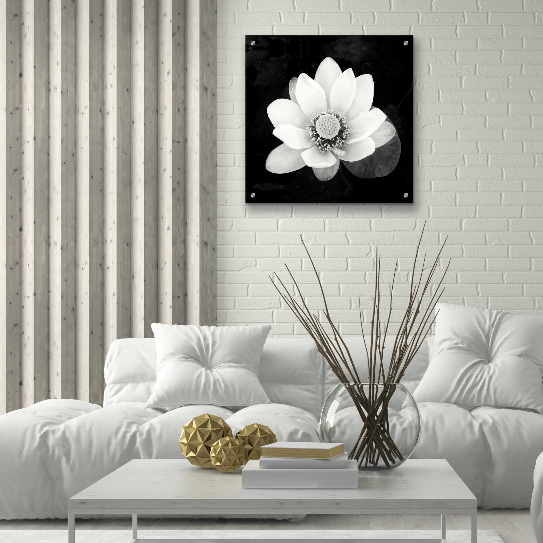 Epic Art 'Lotus Flower II' by Debra Van Swearingen, Acrylic Glass Wall Art,24x24