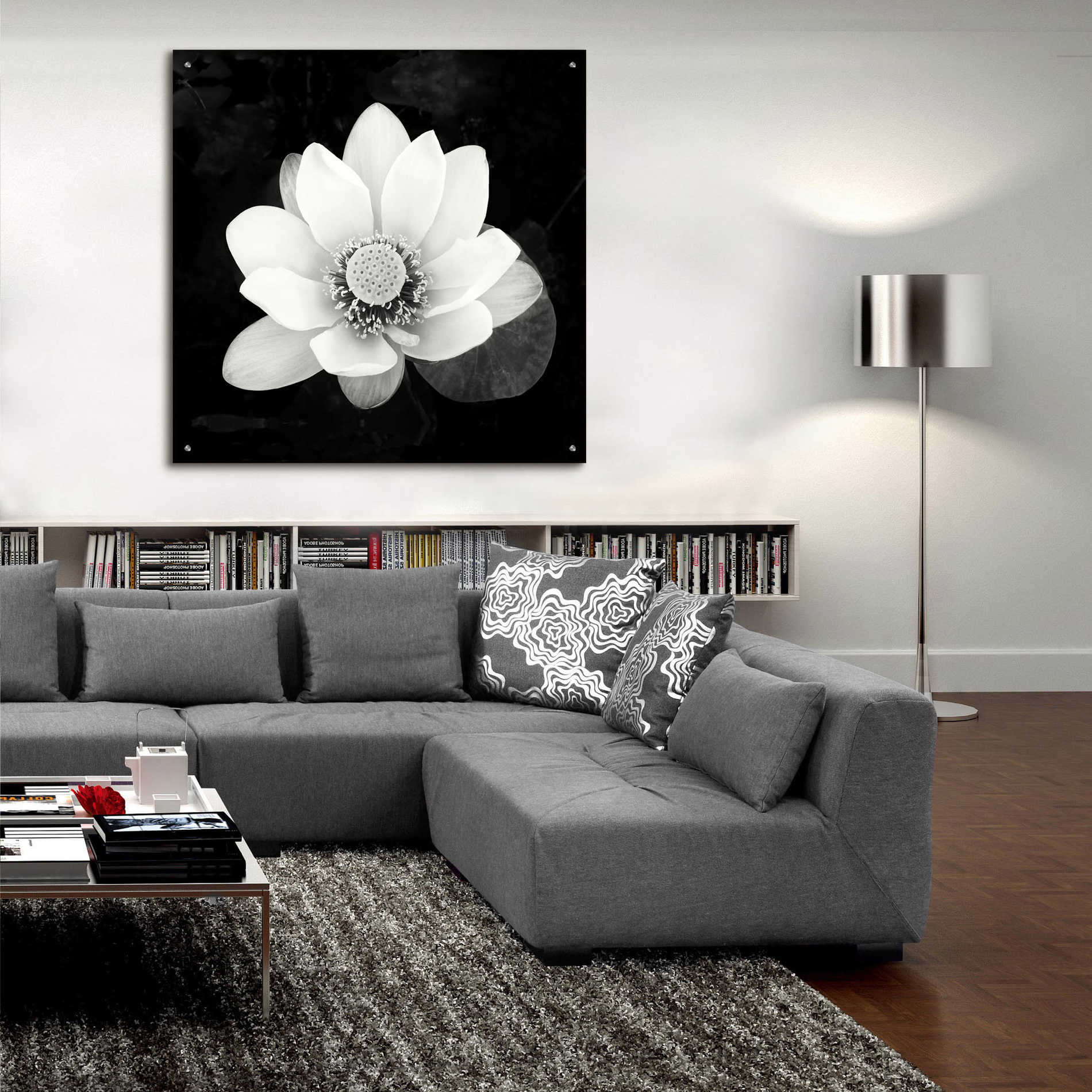 Epic Art 'Lotus Flower II' by Debra Van Swearingen, Acrylic Glass Wall Art,36x36