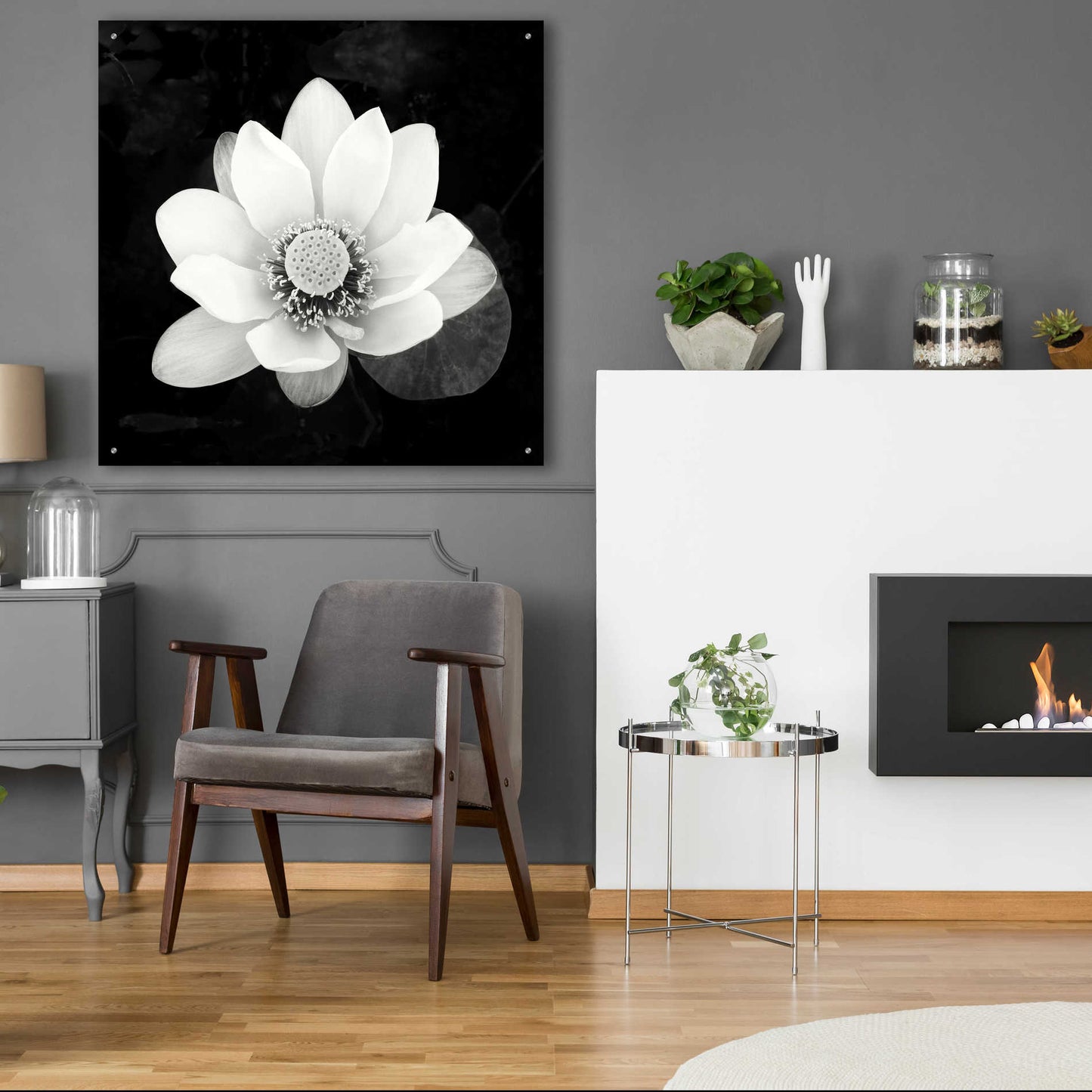 Epic Art 'Lotus Flower II' by Debra Van Swearingen, Acrylic Glass Wall Art,36x36