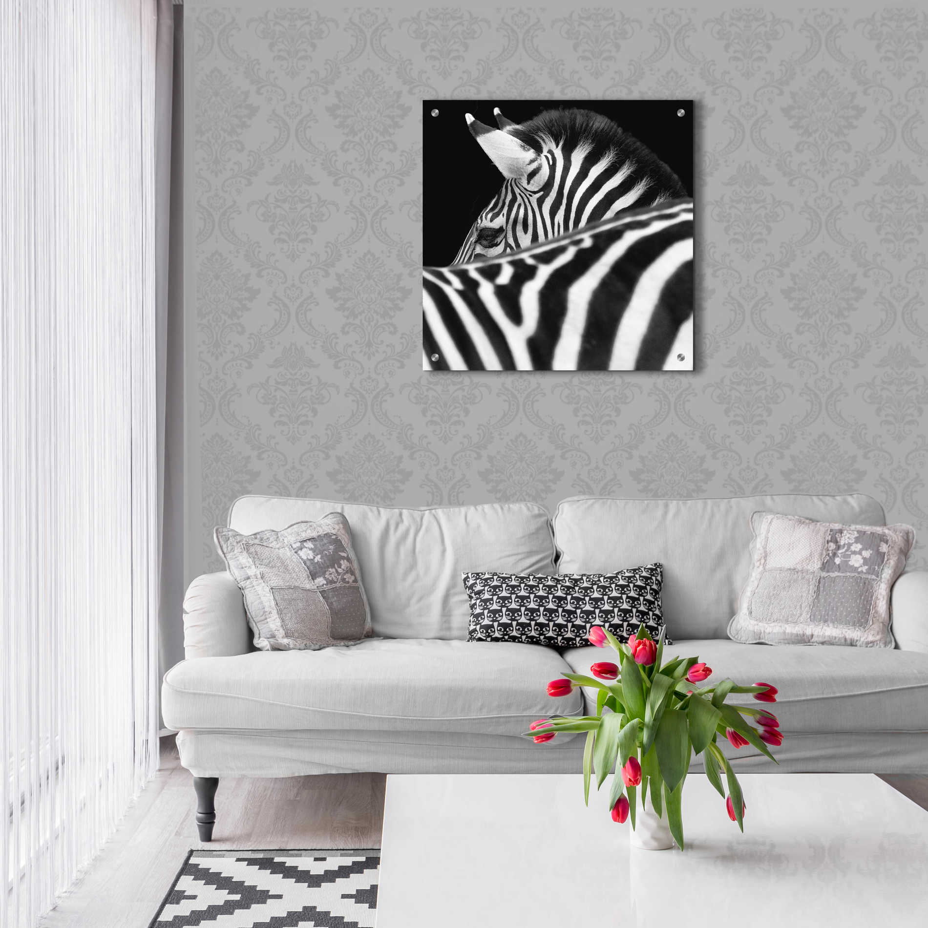 Epic Art 'Zebra III' by Debra Van Swearingen, Acrylic Glass Wall Art,24x24