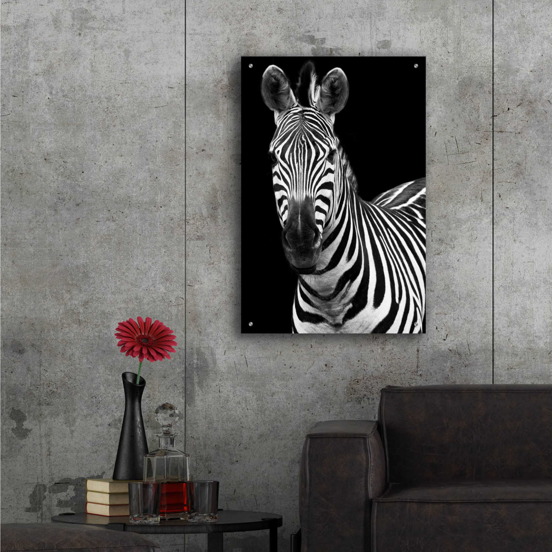 Epic Art 'Zebra II' by Debra Van Swearingen, Acrylic Glass Wall Art,24x36