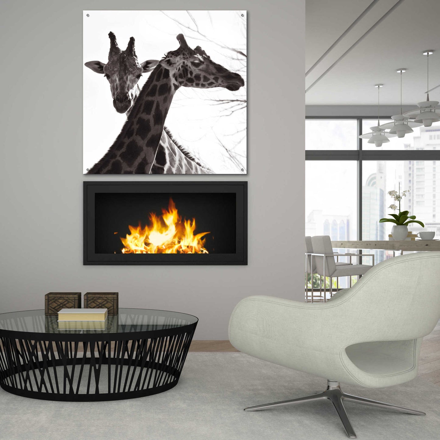 Epic Art 'Giraffe II' by Debra Van Swearingen, Acrylic Glass Wall Art,36x36