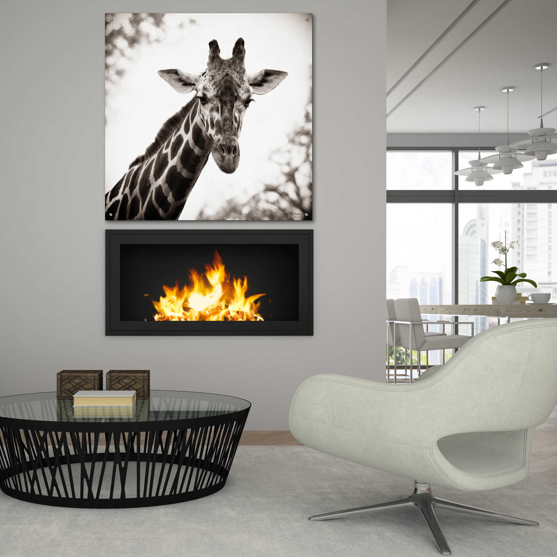 Epic Art 'Giraffe I' by Debra Van Swearingen, Acrylic Glass Wall Art,36x36