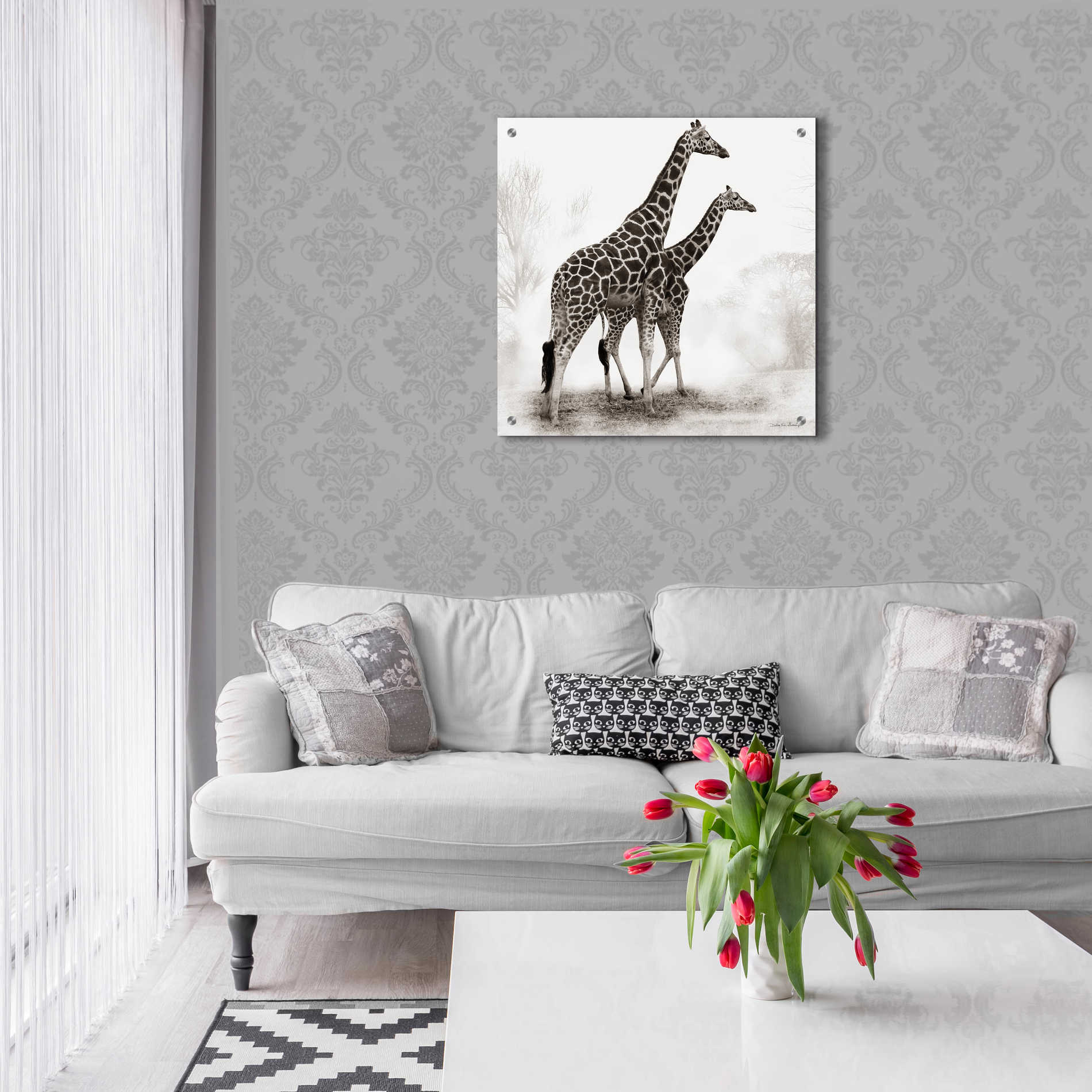 Epic Art 'Giraffe III' by Debra Van Swearingen, Acrylic Glass Wall Art,24x24