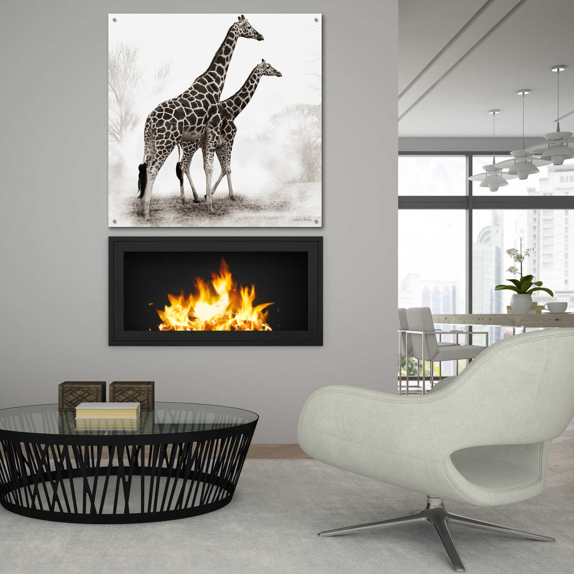 Epic Art 'Giraffe III' by Debra Van Swearingen, Acrylic Glass Wall Art,36x36