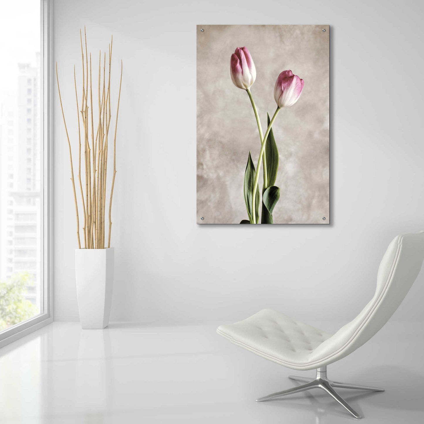 Epic Art 'Fresh Tulips IV' by Debra Van Swearingen, Acrylic Glass Wall Art,24x36