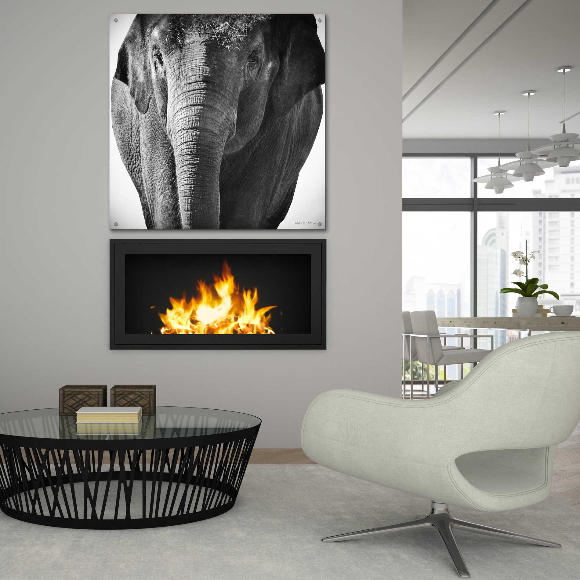 Epic Art 'Elephant I' by Debra Van Swearingen, Acrylic Glass Wall Art,36x36