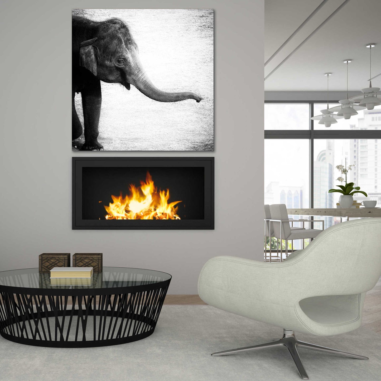 Epic Art 'Elephant II' by Debra Van Swearingen, Acrylic Glass Wall Art,36x36