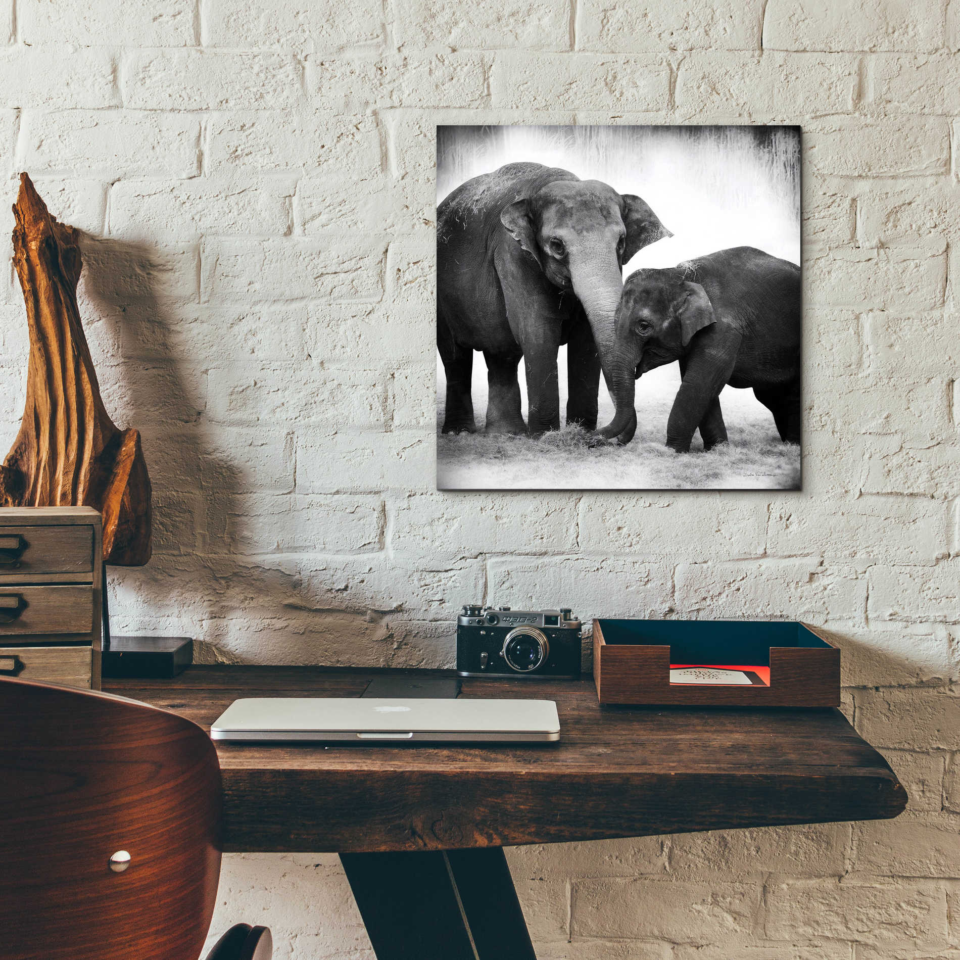 Epic Art 'Elephant III' by Debra Van Swearingen, Acrylic Glass Wall Art,12x12