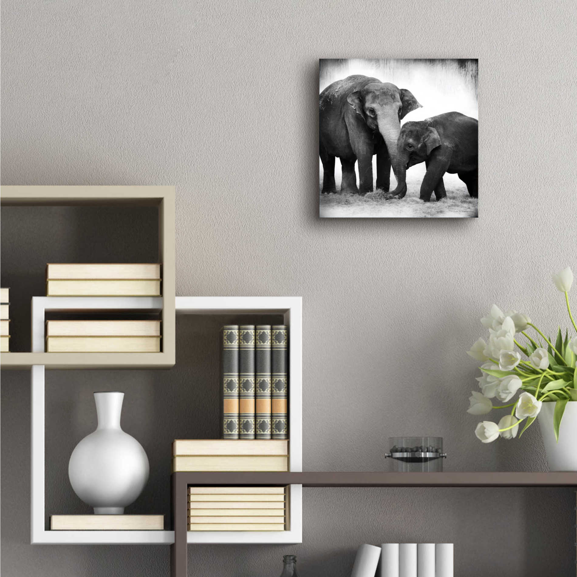 Epic Art 'Elephant III' by Debra Van Swearingen, Acrylic Glass Wall Art,12x12