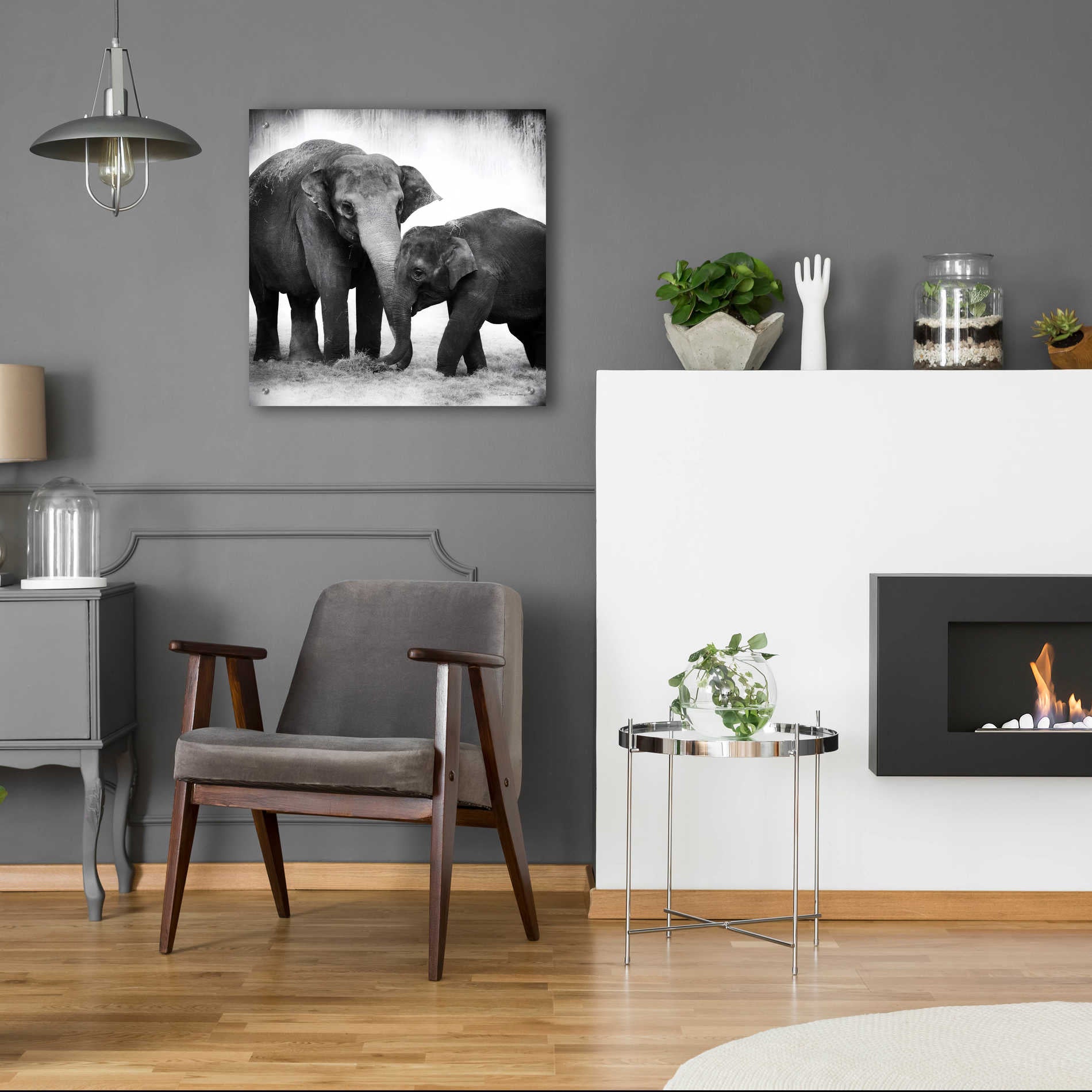 Epic Art 'Elephant III' by Debra Van Swearingen, Acrylic Glass Wall Art,24x24