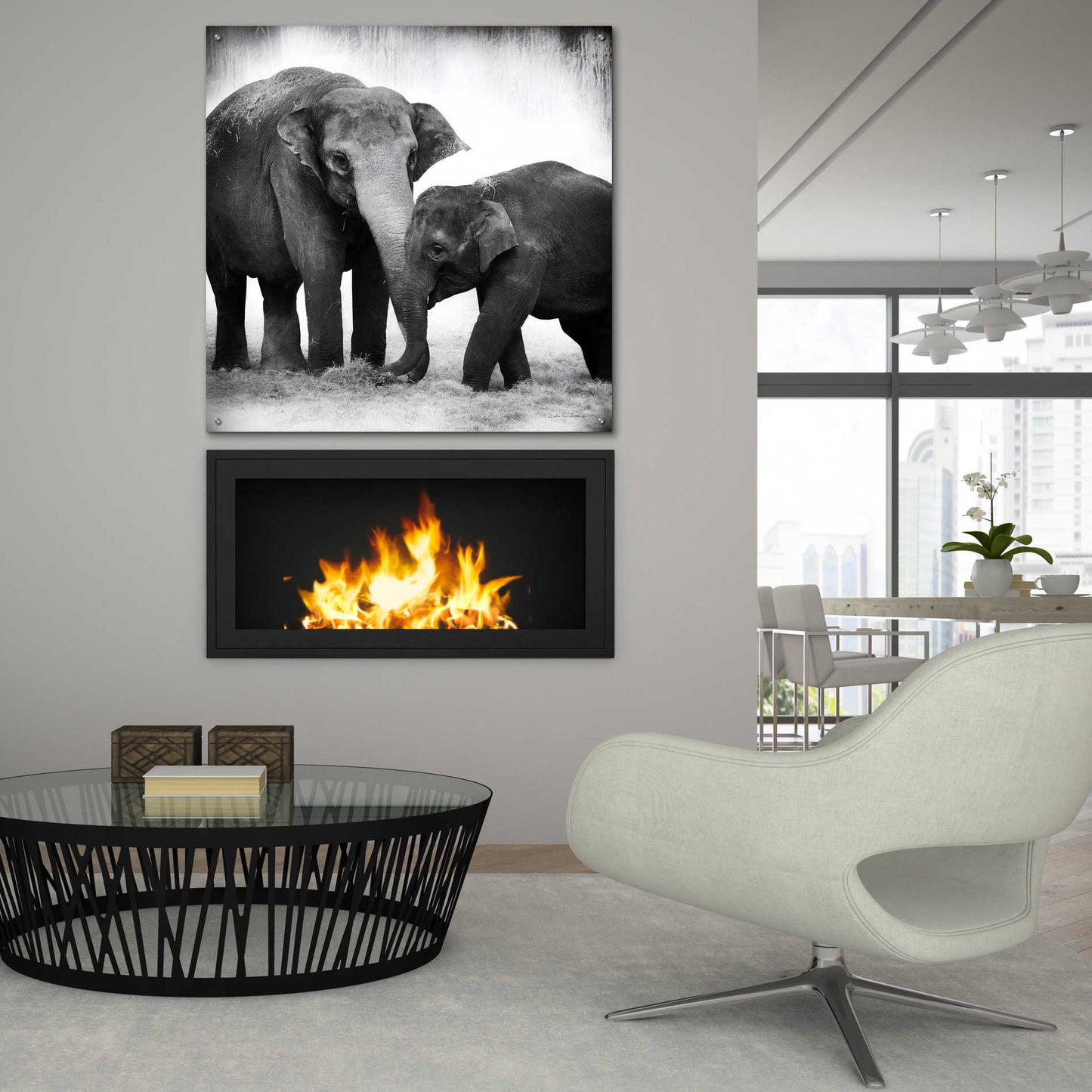 Epic Art 'Elephant III' by Debra Van Swearingen, Acrylic Glass Wall Art,36x36