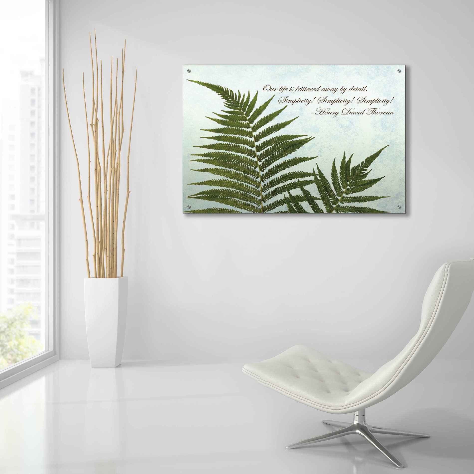 Epic Art 'Delicate Fern' by Debra Van Swearingen, Acrylic Glass Wall Art,36x24