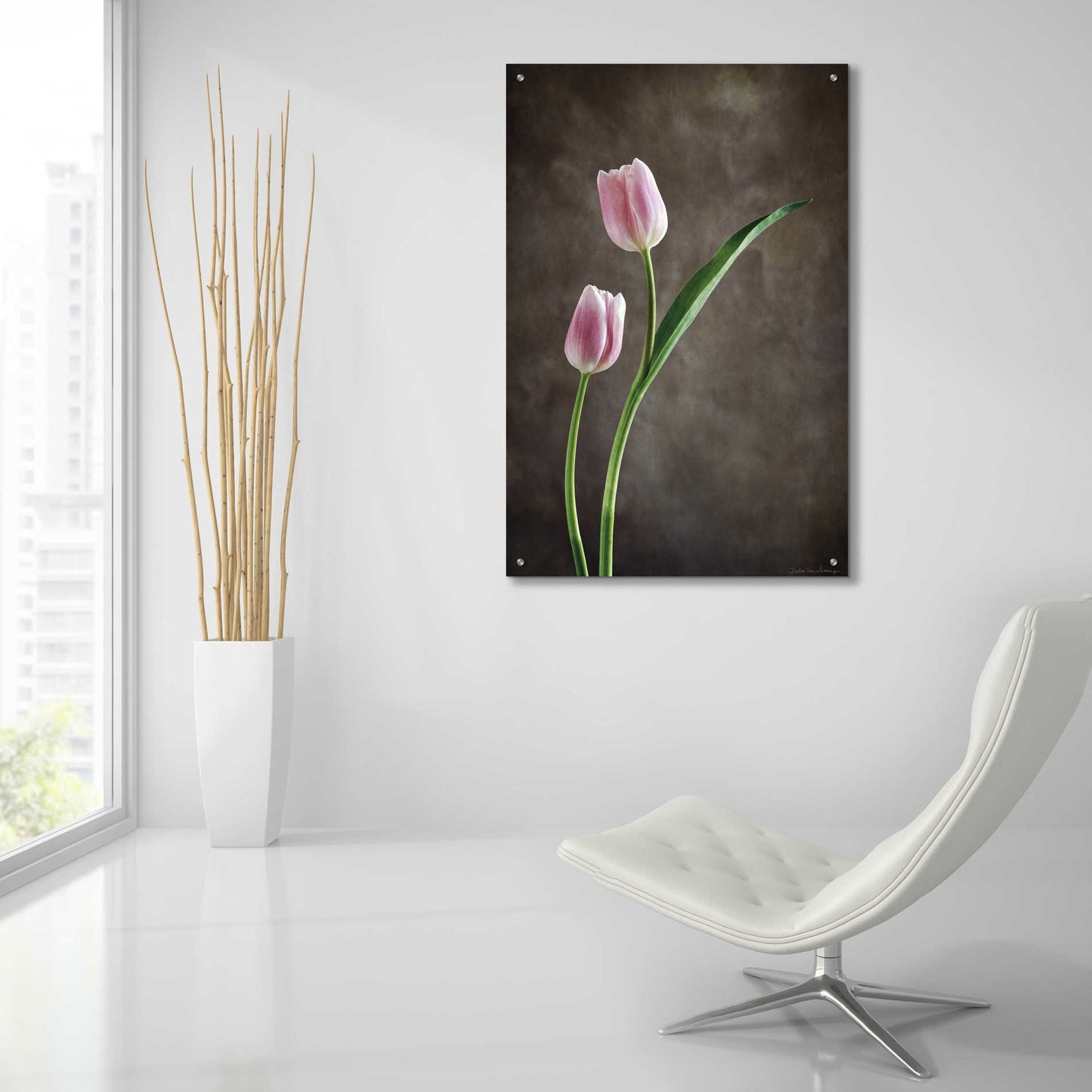 Epic Art 'Spring Tulips IV' by Debra Van Swearingen, Acrylic Glass Wall Art,24x36